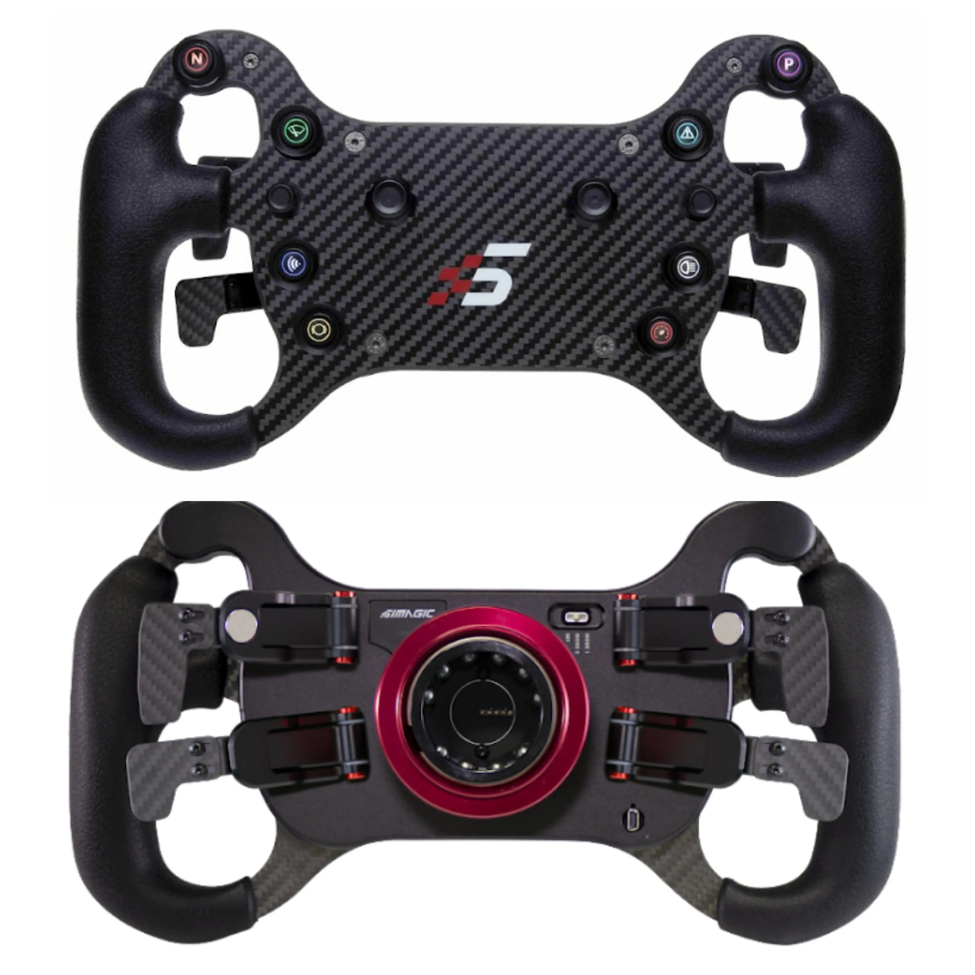 Simagic GT4 Carbon Fiber Steering Wheel Rim - High-Performance Racing Wheel for Sim Racing, Drifting & Gaming - Compatible with PC & PS4/PS5
