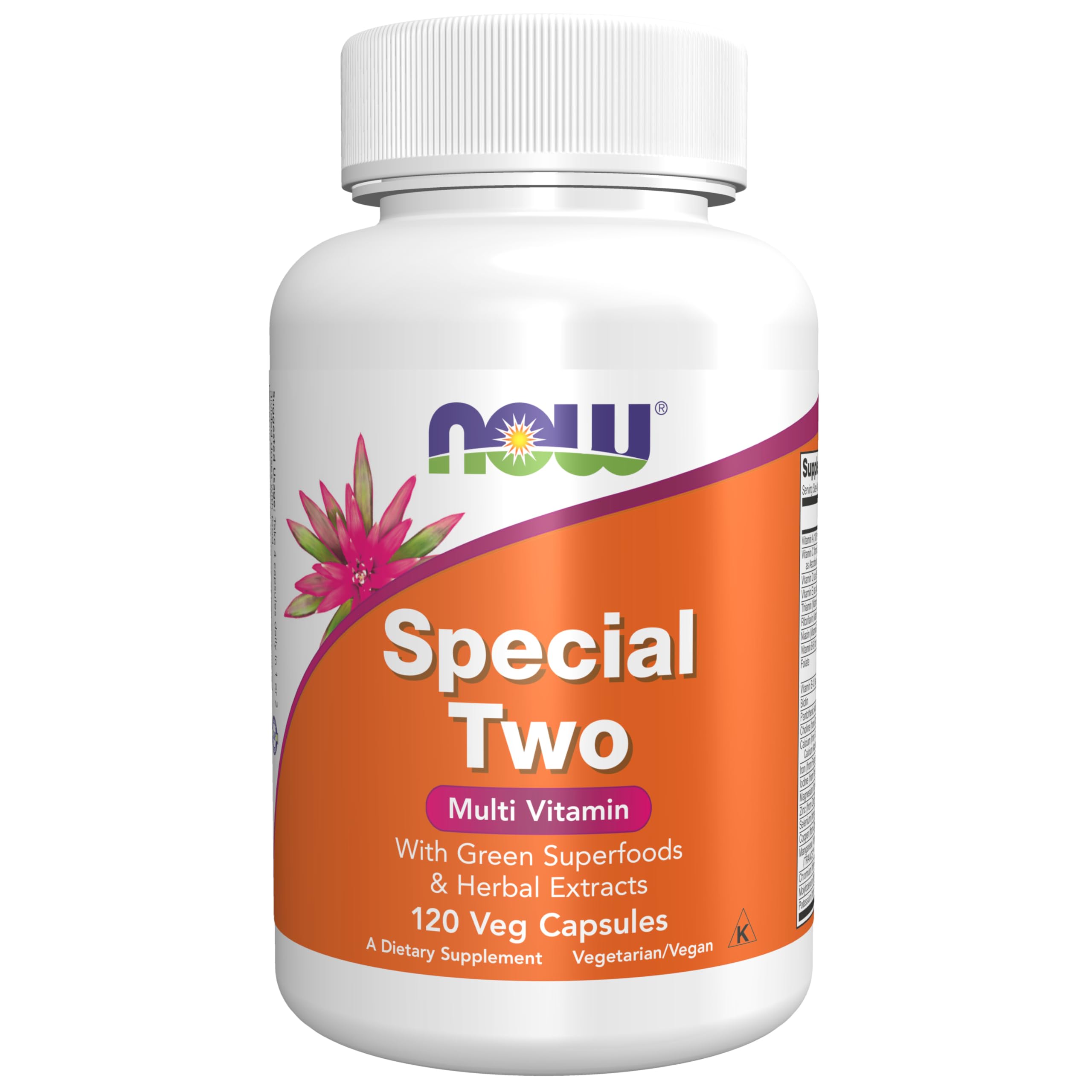 NOW Supplements Special Two with Green Superfoods & Herbal Extracts - 120 Vegan Capsules for Daily Detox & Energy Boost - Perfect for Busy Lifestyles & Wellness Routines