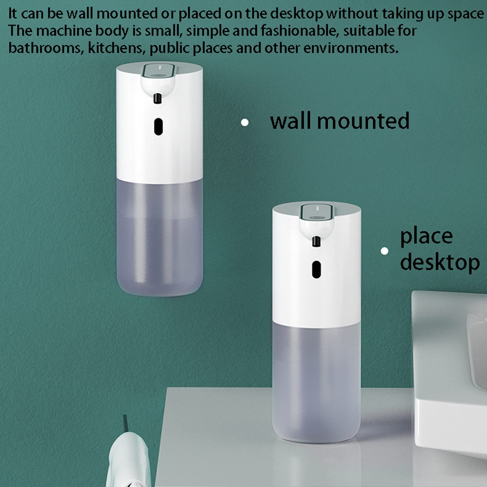 Automatic Touchless Foaming Soap Dispenser 400ml - Adjustable Sensor for Bathroom, Kitchen Countertop & Dish Soap | Hands-Free Operation for Home, Office & Public Restrooms | Hygienic Foam Soap Dispenser for Germ-Free Hand Washing