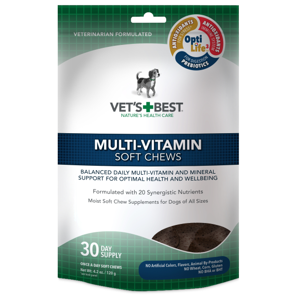 Vet's Best Dog Multivitamin Soft Chews - 30 Count for Joint, Skin & Coat Health - Tasty Daily Supplement for Small & Large Dogs - Perfect for Active Pets & Senior Dogs
