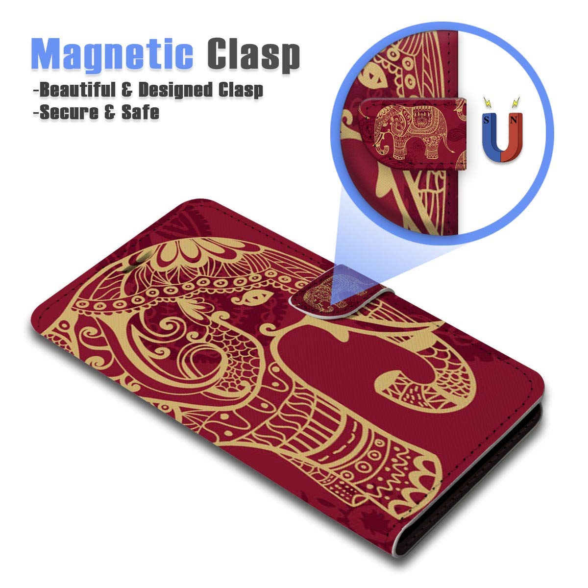 Premium Flip Wallet Phone Case for Samsung Galaxy A20 & A30 - A21111 Art Elephant Design | Slim Protective Cover with Card Slots | Perfect for Work, Travel & Daily Use