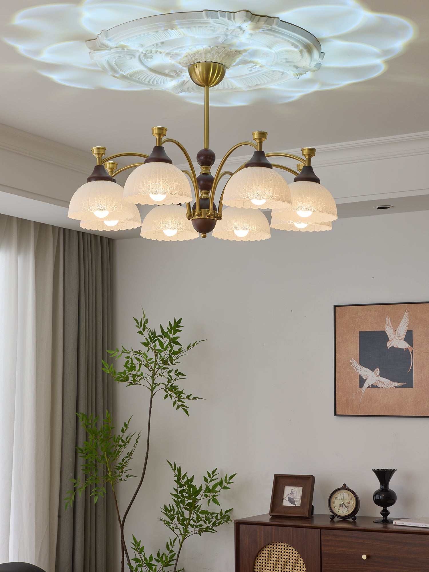Florentia Crystal Chandelier - Elegant Modern Ceiling Light Fixture for Dining Room, Living Room & Bedroom | Perfect for Home Decor & Wedding Venues