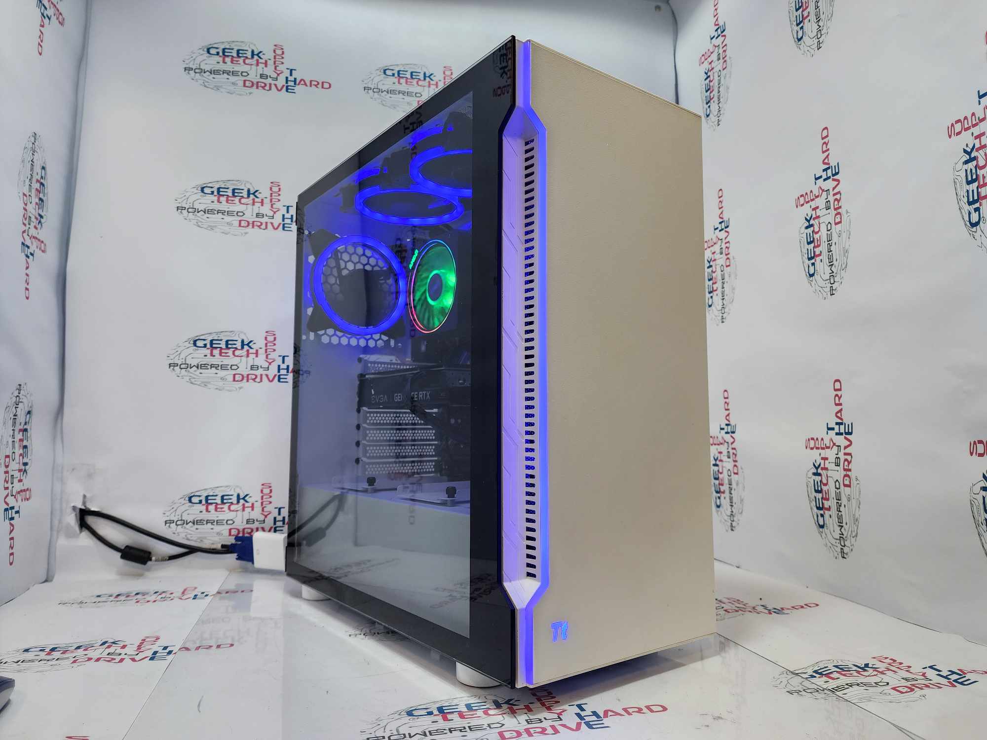 High-Performance Gaming Desktop PC - AMD Ryzen 7 3700X, NVIDIA RTX 3060, 16GB DDR4 RAM, 1TB SSD, WiFi & Bluetooth (White) | Refurbished - Perfect for Esports, Streaming & VR Gaming