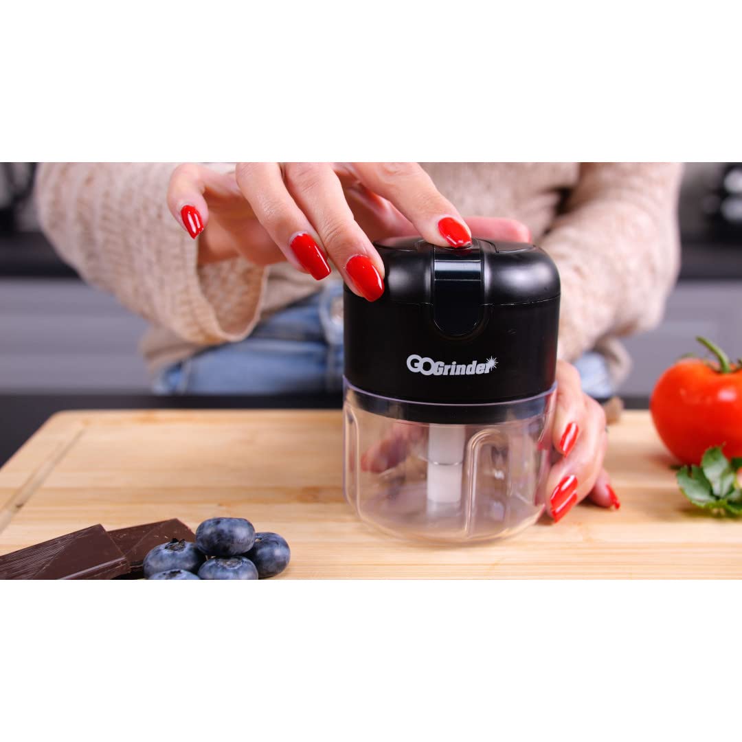 Electric Go Grinder Livington Chopper - Wireless USB Rechargeable Food Processor for Chopping, Slicing, Grinding & Mincing - Easy to Use with Durable Design - Perfect for Kitchen, Camping & Meal Prep