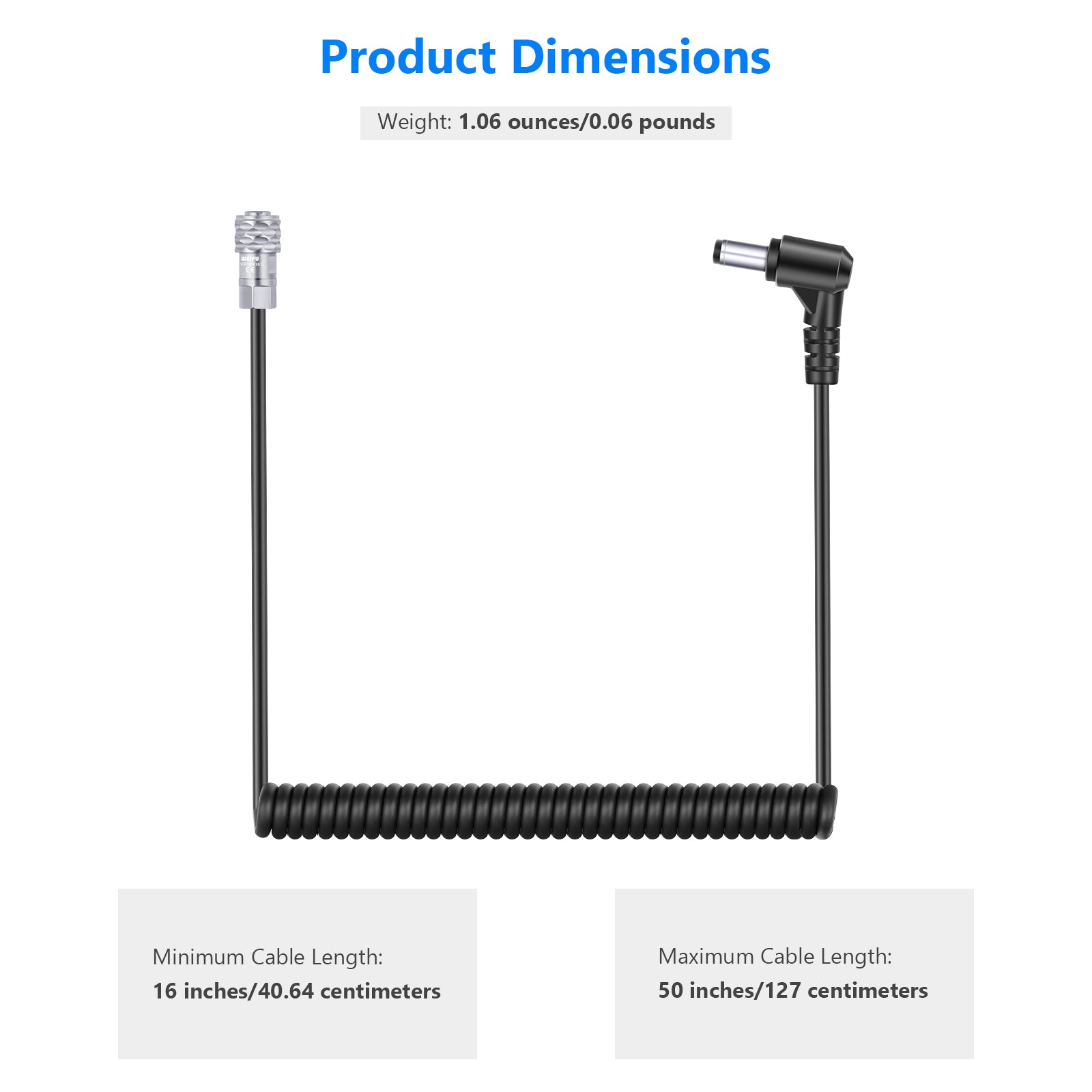 NEEWER 5.5x2.5mm DC Power Cable for BMPCC 4K/6K Camera - Professional Power Supply Solution for Blackmagic Pocket Cinema Cameras - Perfect for On-Location Filming & Studio Shooting
