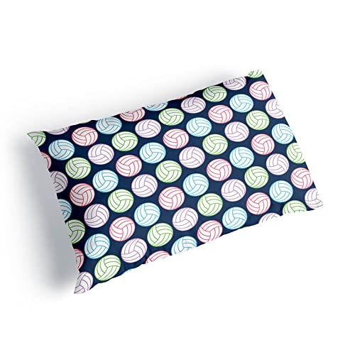 Volleyball Pattern Pillowcase - Soft Cotton Volleyball Themed Pillow Cover for Sports Lovers - Perfect for Bedroom Decor, Dorm Room, Game Day & Volleyball Fan Gifts