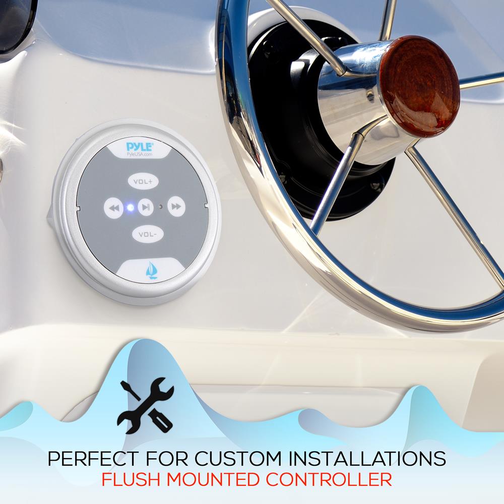 2 Channel Bluetooth Marine Amplifier Kit - Waterproof Boat Audio System for Outdoor Boating & Fishing Adventures