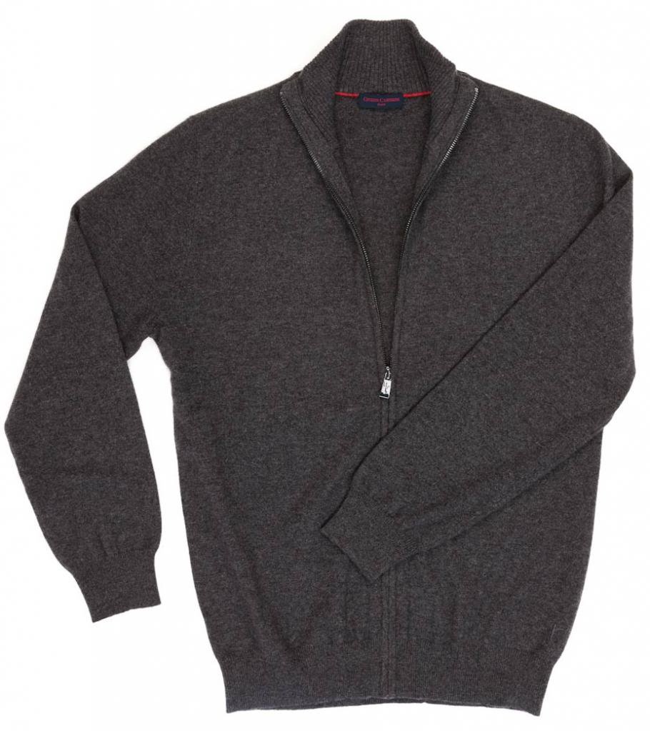 Premium 100% Cashmere Men's Zip-Up Cardigan Sweater - Lightweight & Ultra Soft Long Sleeve Knitwear for Fall & Winter | Perfect for Office, Travel and Casual Outfits