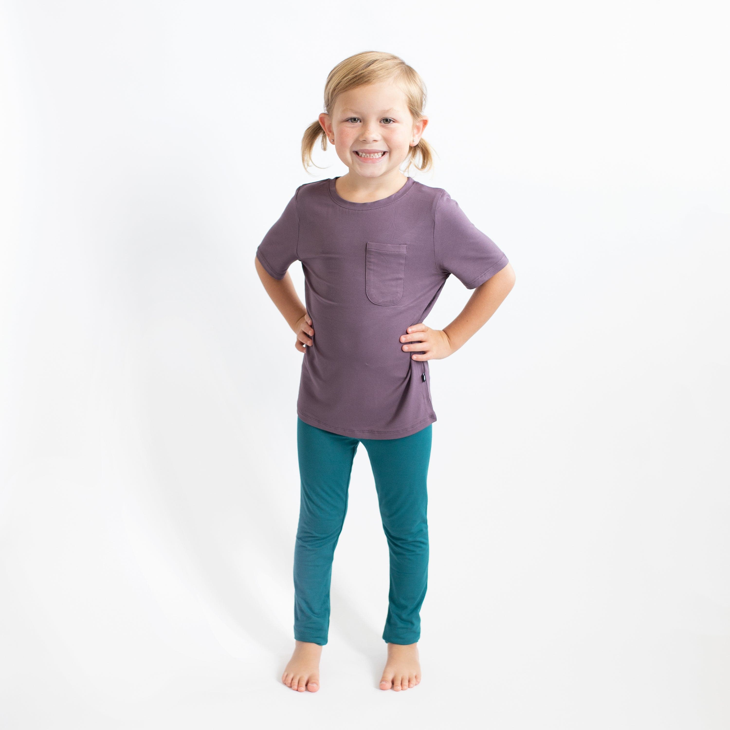Soft & Stretchy Toddler Leggings for Girls & Boys - Comfortable Kids Leggings in Loch Blue - Perfect for Playtime, Daycare & Family Outings