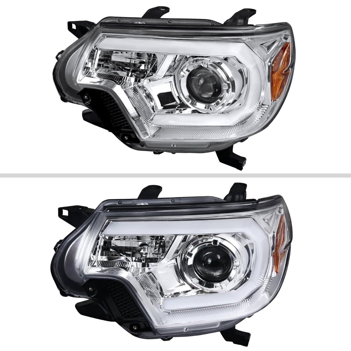 Toyota Tacoma 2012-2015 LED DRL Projector Headlights - Clear Lens Light Bar for Enhanced Visibility & Style | Perfect for Off-Roading, Night Driving & Custom Truck Upgrades
