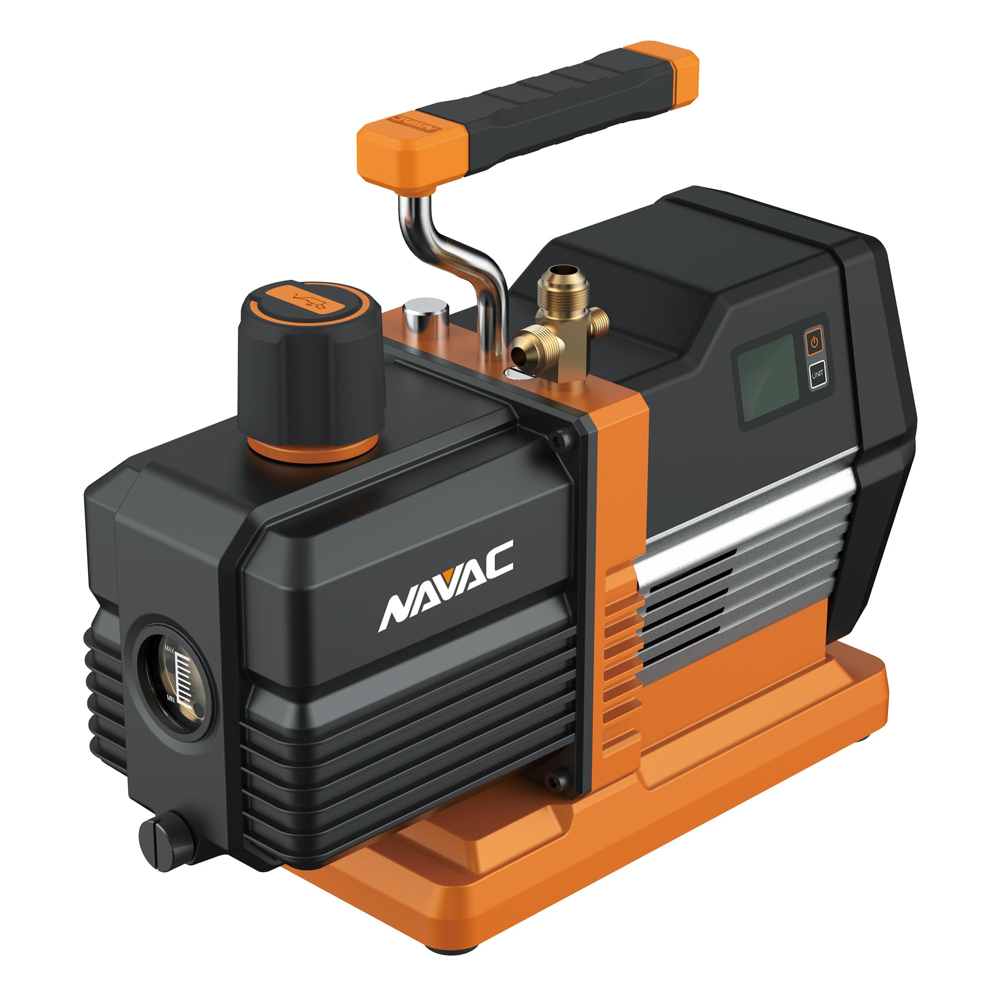 NAVAC NRP6Di Smart HVAC Vacuum Pump - 6 CFM Flow Rate for AC & Refrigeration Evacuation | Digital Smart Control Technology | 2-Year Warranty | Professional HVAC Tool for Repair & Maintenance