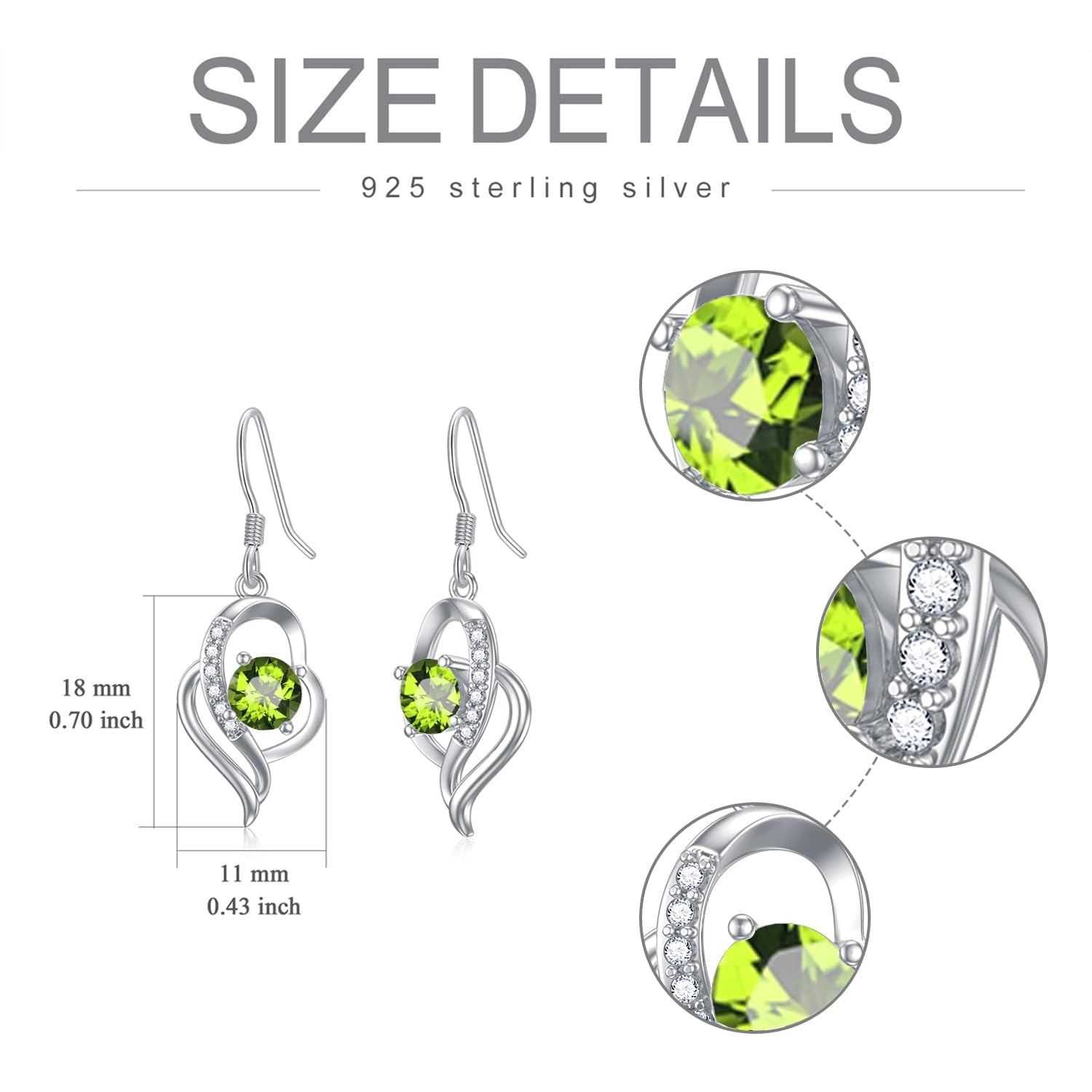 925 Sterling Silver Birthstone Dangle Earrings for Women | Elegant Fine Jewelry Gift for Birthday, Anniversary & Special Occasions | Perfect for Everyday Wear, Date Night & Party Accessories