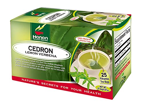 Hanan Peruvian Secrets Lemon Verbena Tea (Cedron) | 300 All-Natural Herbal Tea Bags | Organic Lemon Beebrush from Peru's Andes Mountains | Supports Digestion & Relaxation | Perfect for Cooking, Aromatherapy, Essential Oils & Herbal Remedies