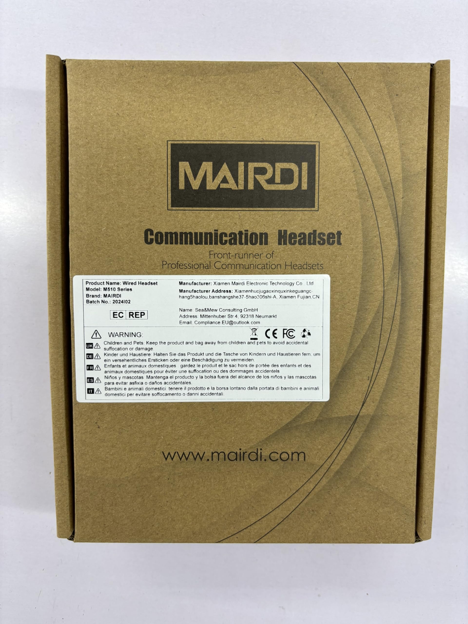 MAIRDI Office Headset with Mic - RJ9 & 3.5mm for Landline, PC, Cisco Phones - Call Center & Customer Service Use