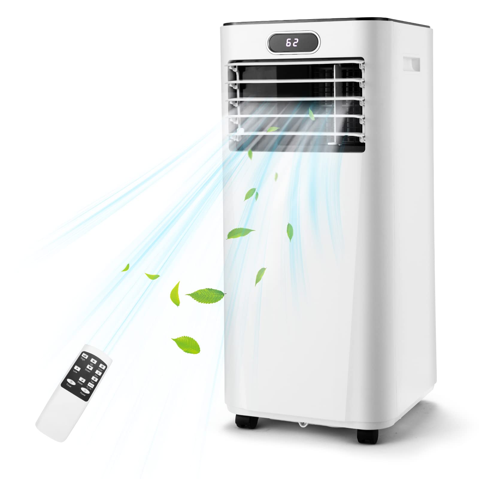 PETSITE 8000BTU Portable Air Conditioner - 3-in-1 Cooling Unit with Dehumidifier, Fan & Air Cooler Modes | Includes Remote Control & Window Kit (White) | Perfect for Bedrooms, Offices & Small Spaces