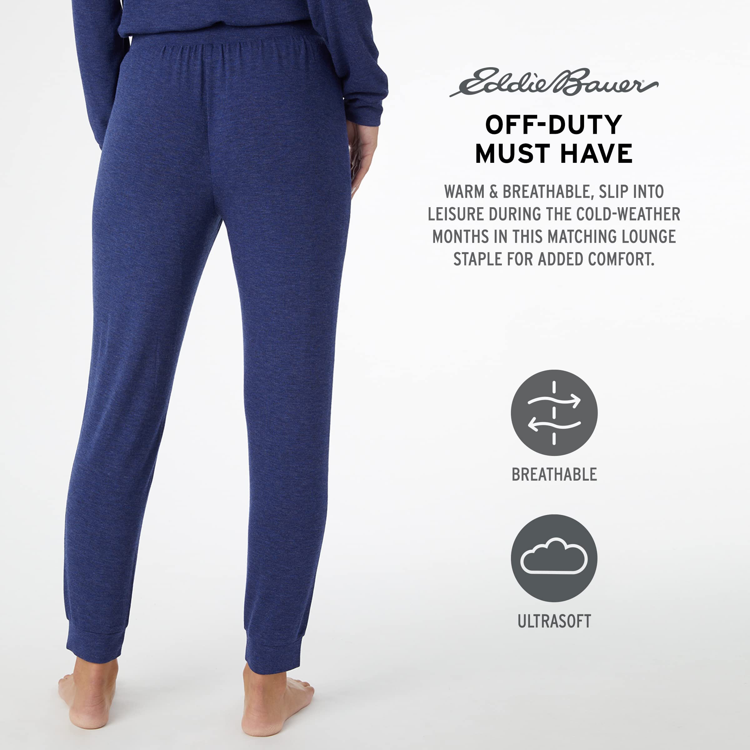 Eddie Bauer Women's Lounge Sets - Soft Long Sleeve Shirt & Joggers Pajama Set | Cozy Loungewear for Home, Travel & Relaxation | Comfortable Sleepwear & Casual Outfit