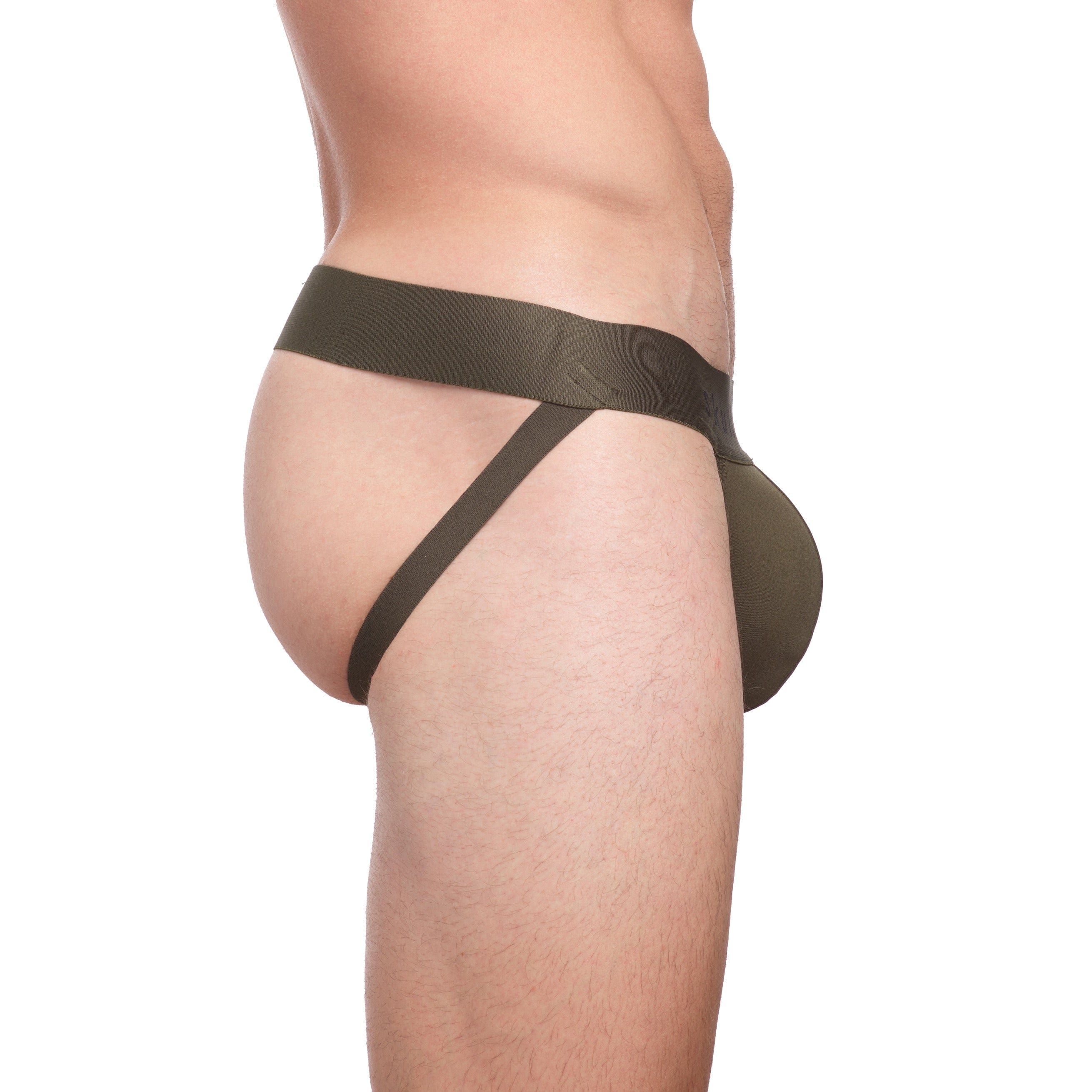 Just the Bones Jock Army Green - Premium Athletic Support Underwear for Men - Comfortable & Breathable for Sports, Workouts & Daily Wear