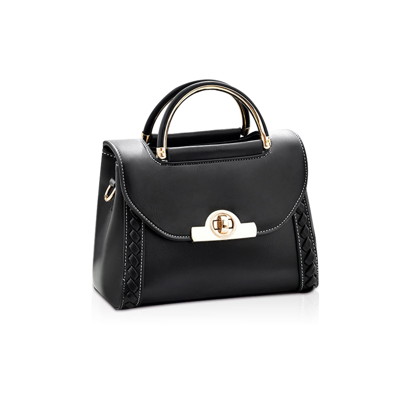 NICOLE & DORIS Women's Designer Top Handle Bag - PU Leather Small Crossbody Shoulder Bag with Lock Closure | Perfect for Work, Travel, Date Night & Everyday Use
