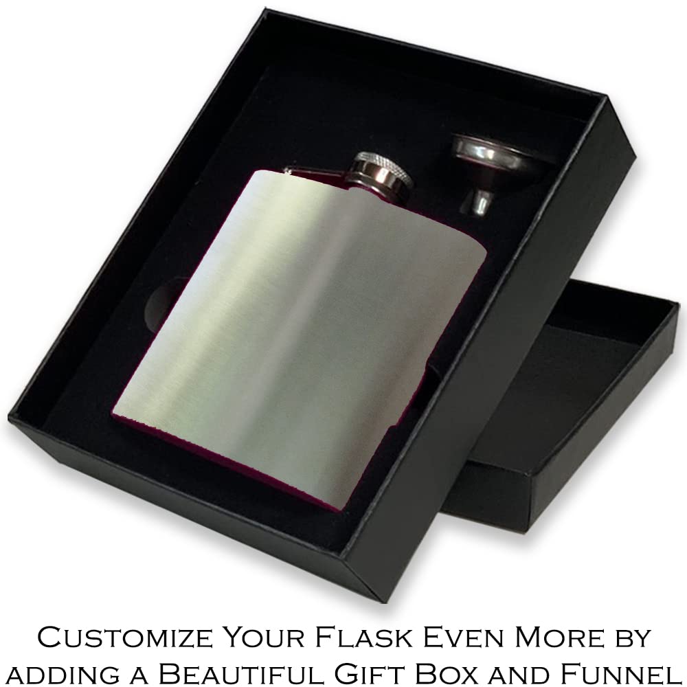 6oz Stainless Steel Flask with Mount Rushmore Design - Personalized Engraving Included - Durable & Leak-Proof - Perfect for Outdoor Adventures, Camping & Gifts