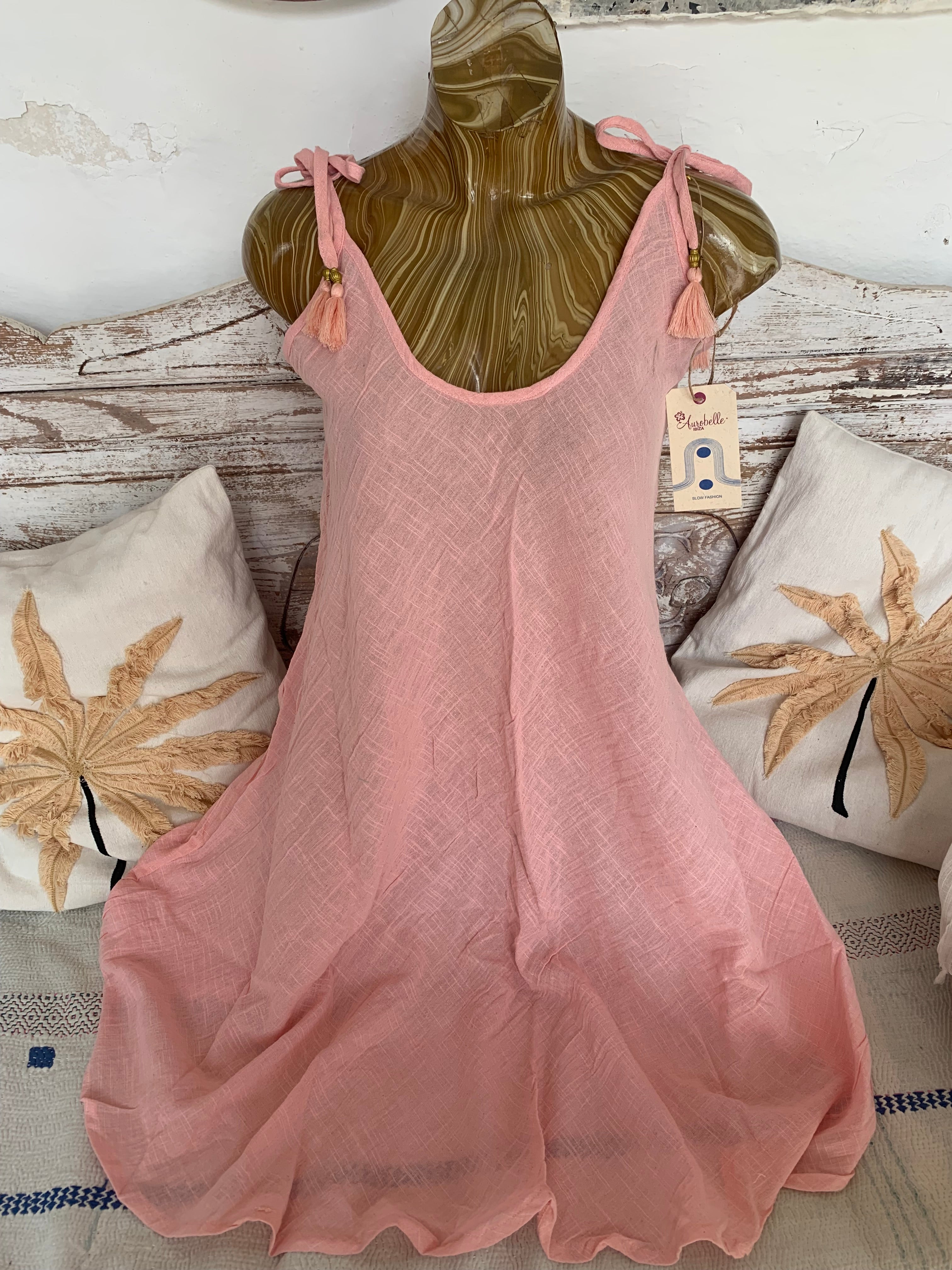 Lilian Women's Sexy Simple Linen Dress - Comfortable Summer Casual Maxi Dress for Beach, Vacation & Date Night