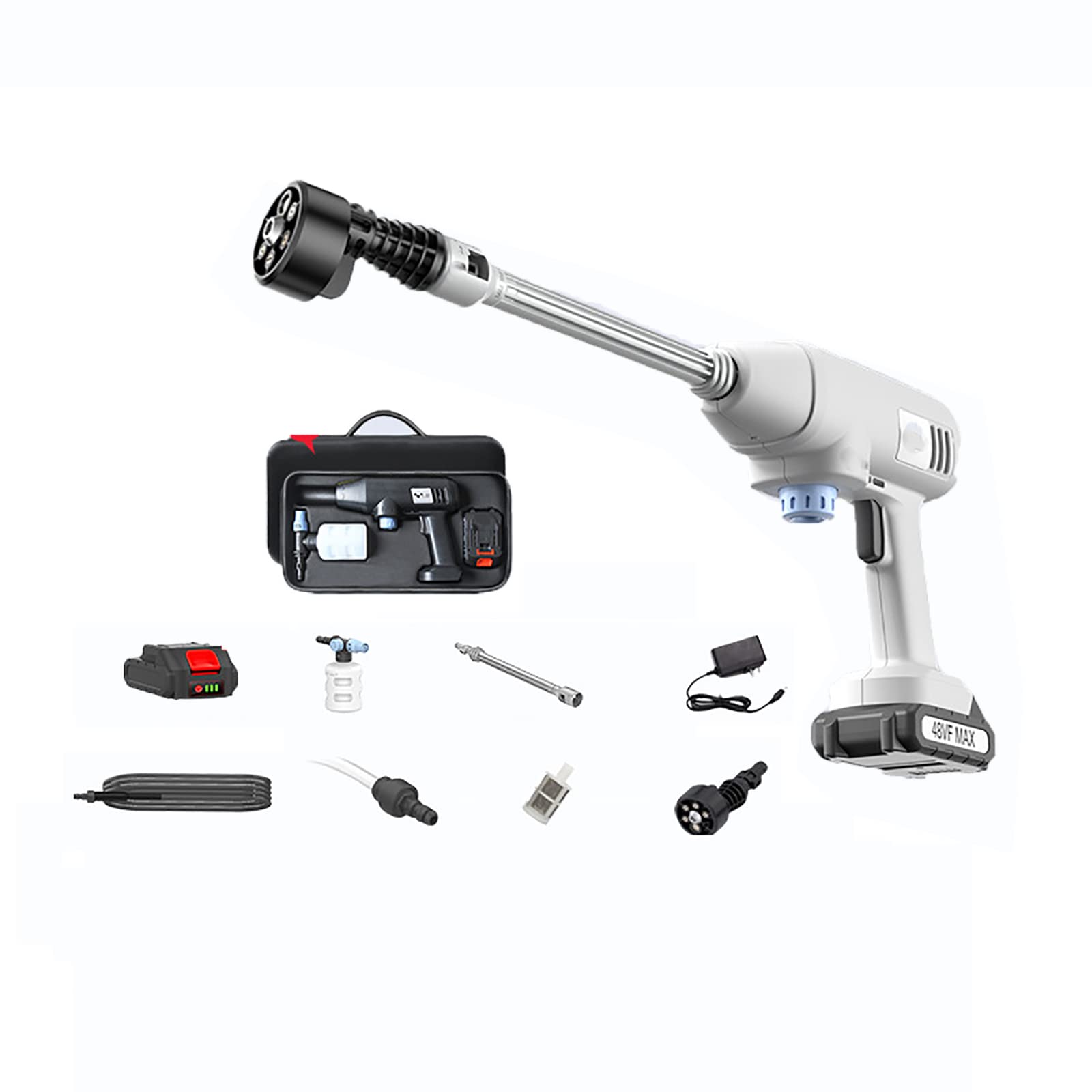 24V Cordless Electric Pressure Washer for Car Washing - Portable High Power Washer with Nozzle Attachments for Cars, Gardens, Terraces, Windows - Ideal for Home & Outdoor Cleaning Tasks