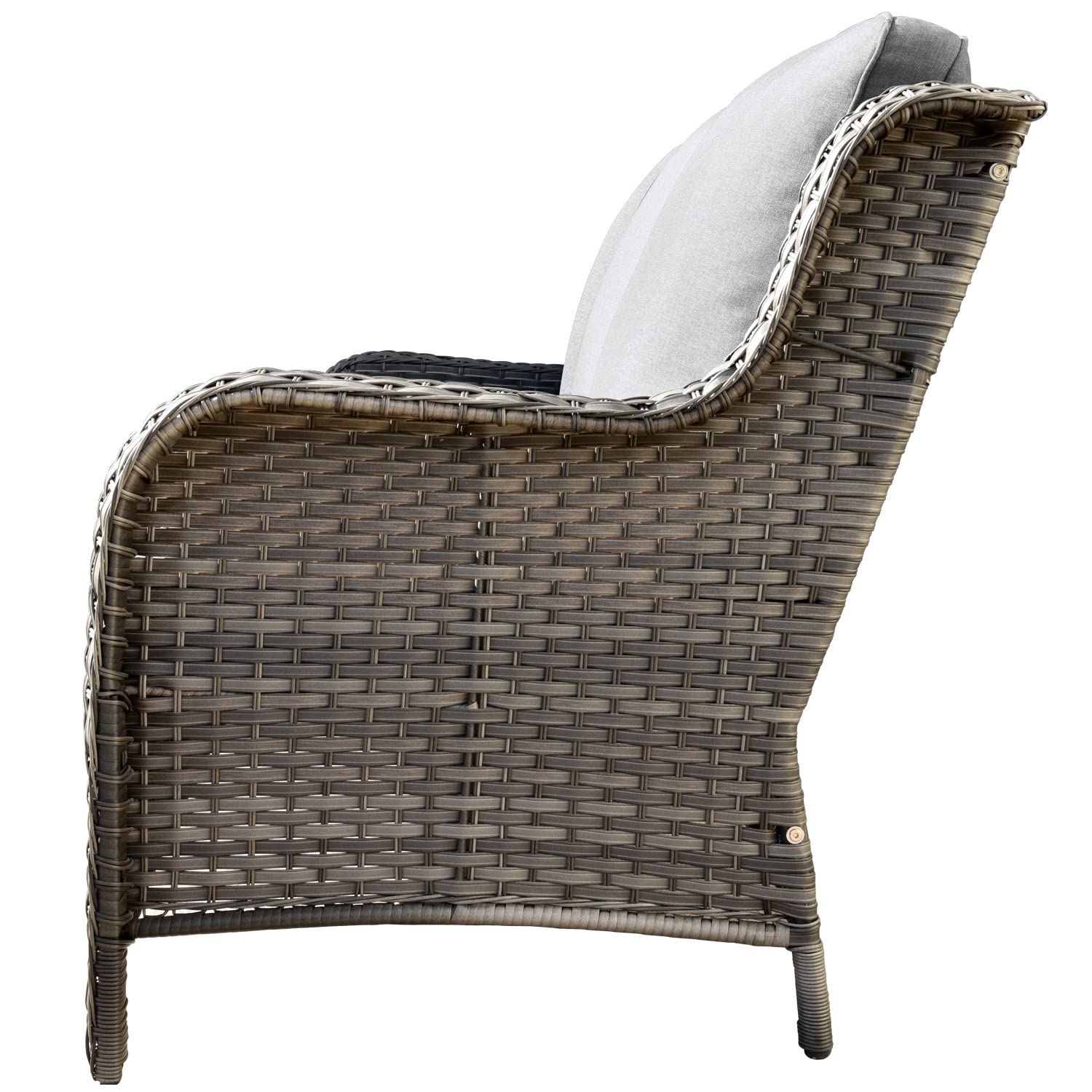 5-Piece Grey Wicker Patio Furniture Set with 30