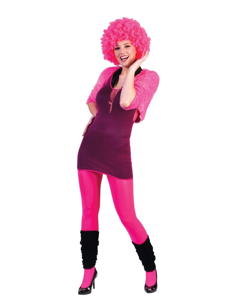 Funny Fashion Women's Neon Rave Fishnet Tank Top - Pink One Size Rave Costume for Music Festivals & Nightclubs