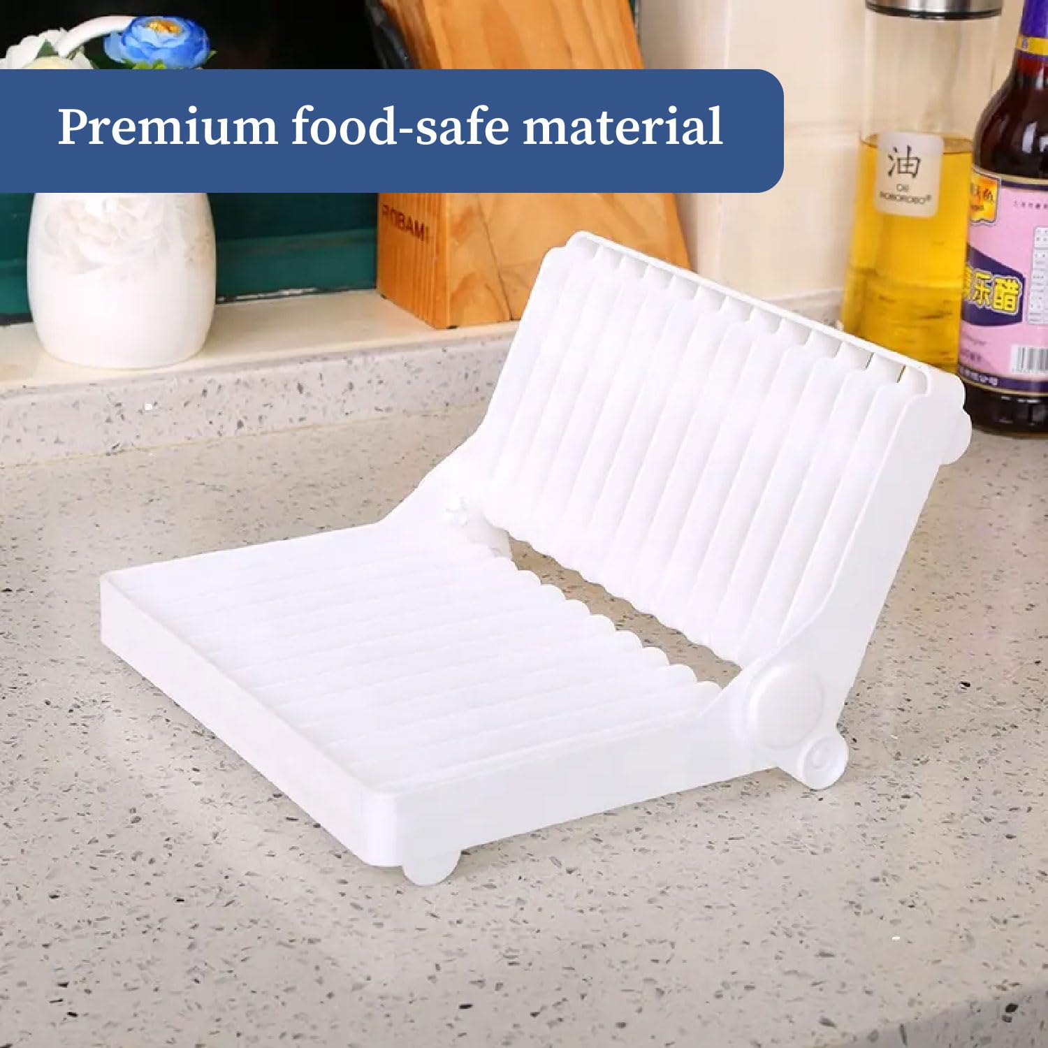 Foldable Dish Drying Rack & Plate Stand - Space Saving Kitchen Organizer for Cups, Bowls & Utensils | Compact Dish Drainer for Small Spaces | Perfect for Apartments, RVs & Countertop Storage (Pack of 1)