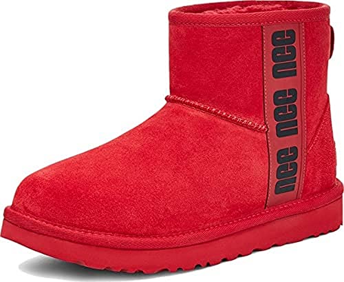 UGG Women's Classic Mini Side Logo Boot - Waterproof Winter Snow Boots for Women, Cozy Sheepskin Lined Ankle Booties for Cold Weather, Fashionable Casual & Outdoor Wear