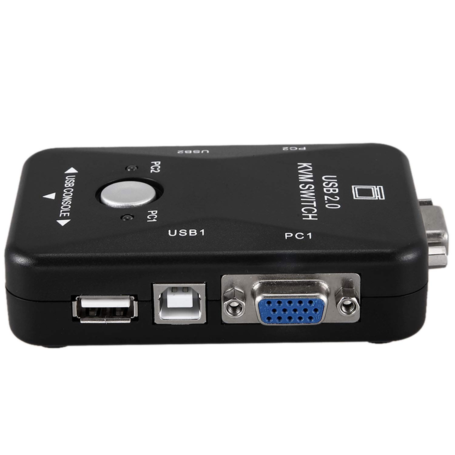 2-Port USB KVM Switch with VGA/SVGA Support (1920x1440) - Share Monitor & Keyboard Between 2 Computers | Ideal for Home Office, Gaming Setup & Multi-PC Workspaces