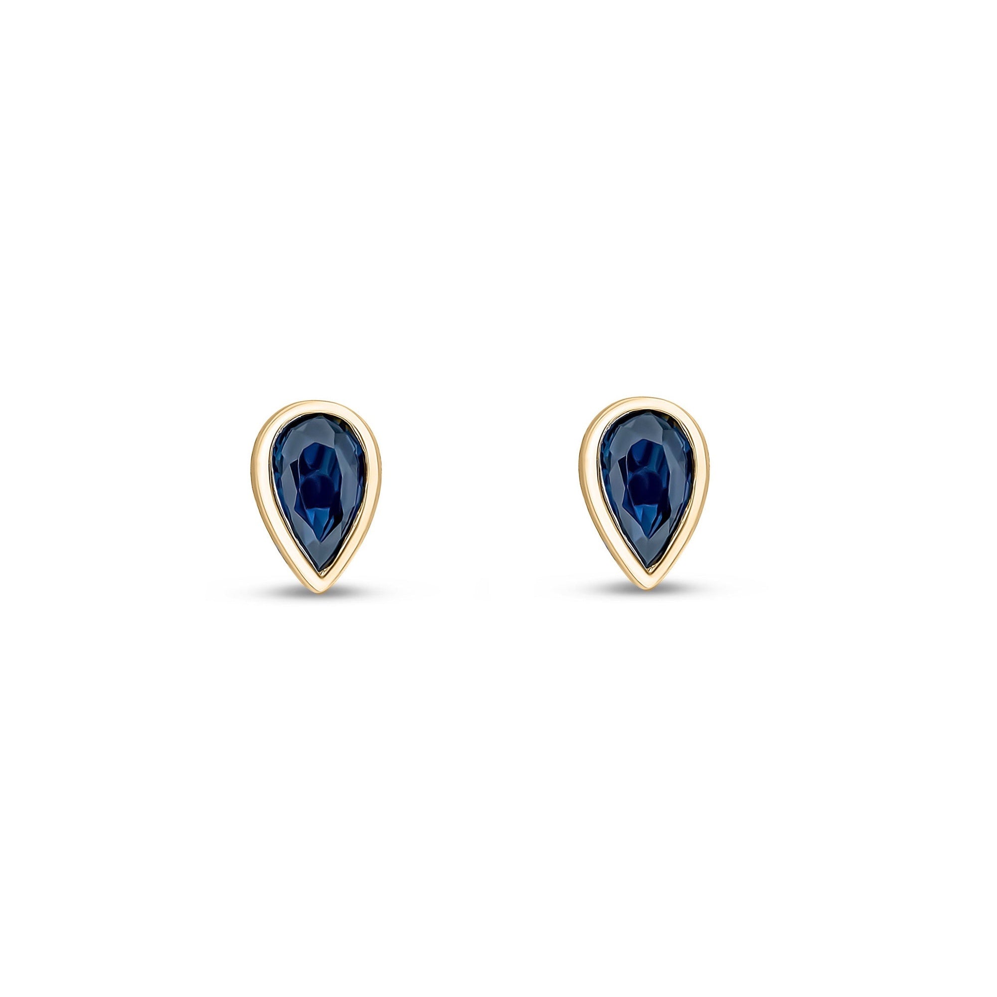 9ct Yellow Gold Sapphire Teardrop Stud Earrings 0.48ct - Elegant Dainty Jewelry for Women, Perfect Gift for Birthday, Anniversary & Special Occasions