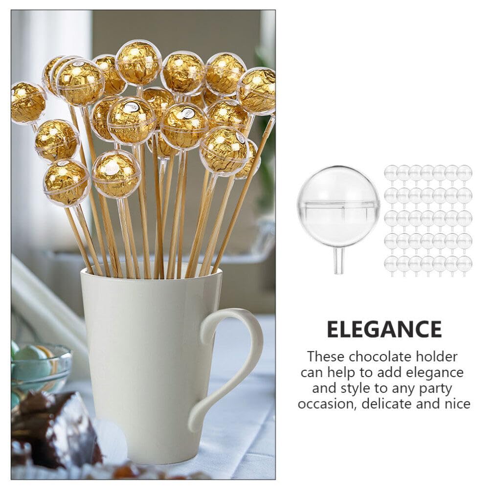 40Pcs Clear Chocolate Box Holders - Chocolate Ball Cups & Bouquet Holders for Candy Packaging - Perfect for Valentine's Day Gifts, Wedding Favors, and Party Treats