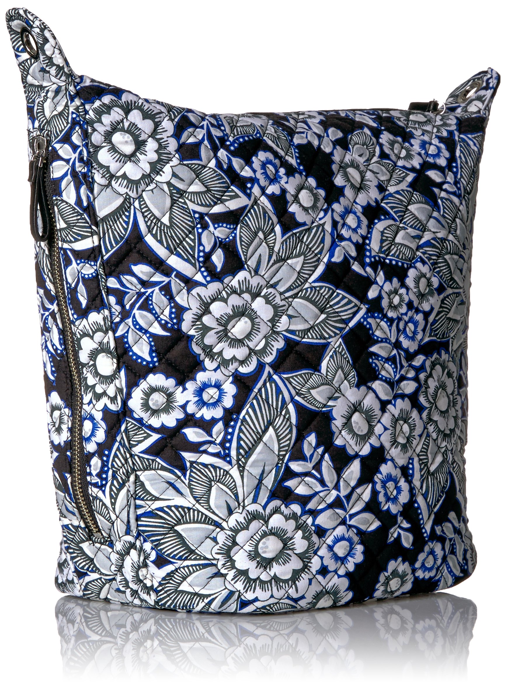Vera Bradley Women's Cotton Carson Hobo Satchel Purse - Lightweight Shoulder Bag for Work, Travel & Everyday Use | Stylish Crossbody Handbag with Multiple Pockets