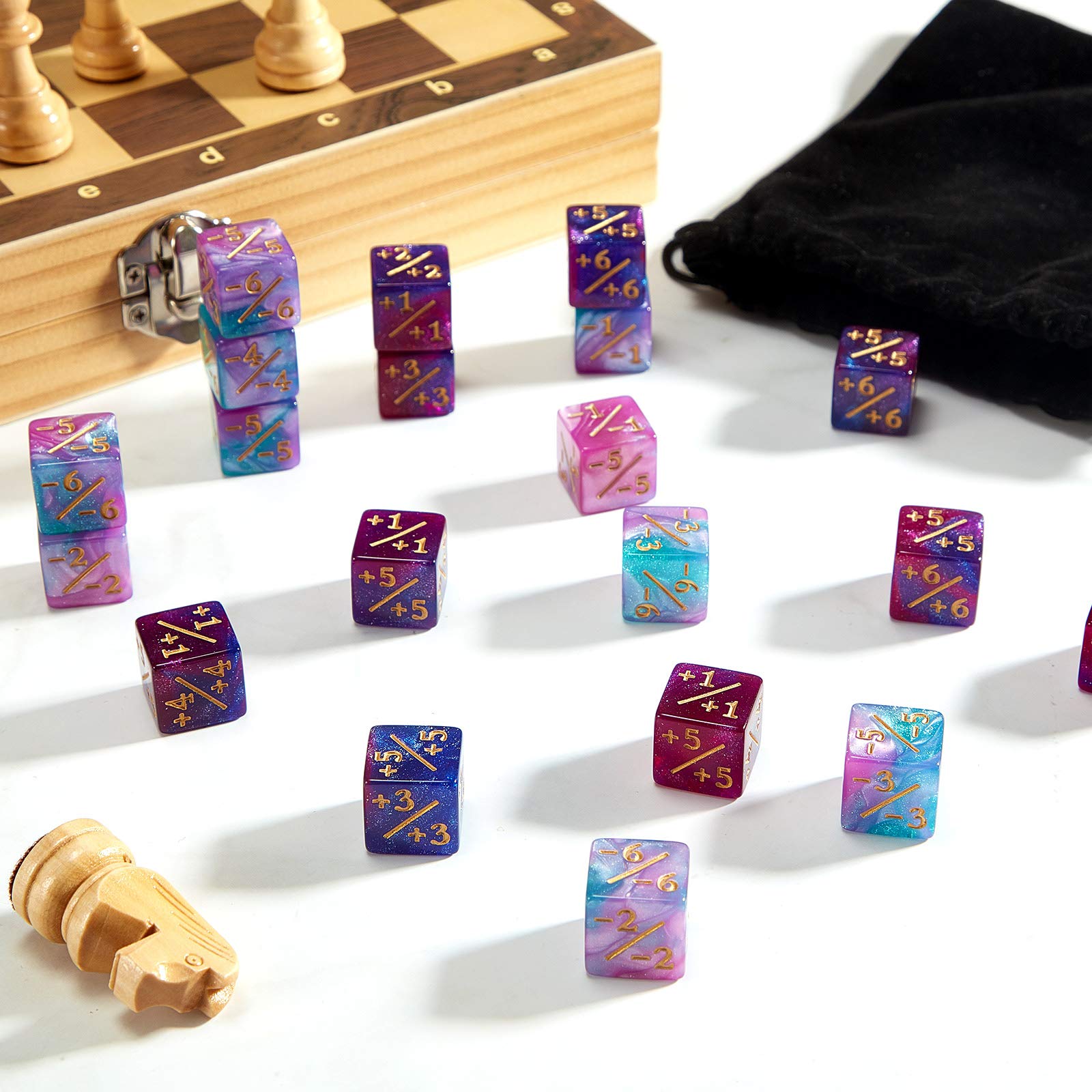 Sumind 24-Piece MTG Dice Counter Set - Magic The Gathering Life & Loyalty Counters, D6 Gaming Dice for MTG, CCG, and Card Game Accessories - Perfect for Tournaments, Game Nights & Collectors
