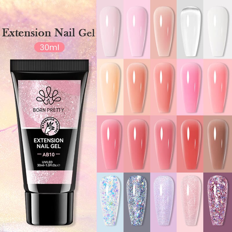 Nude Jelly Nail Extension Gel Kit - 30ml Professional UV LED Soak Off Builder Gel for Natural Looking Nail Extensions | Perfect for Salon, Home Manicures & Special Occasions
