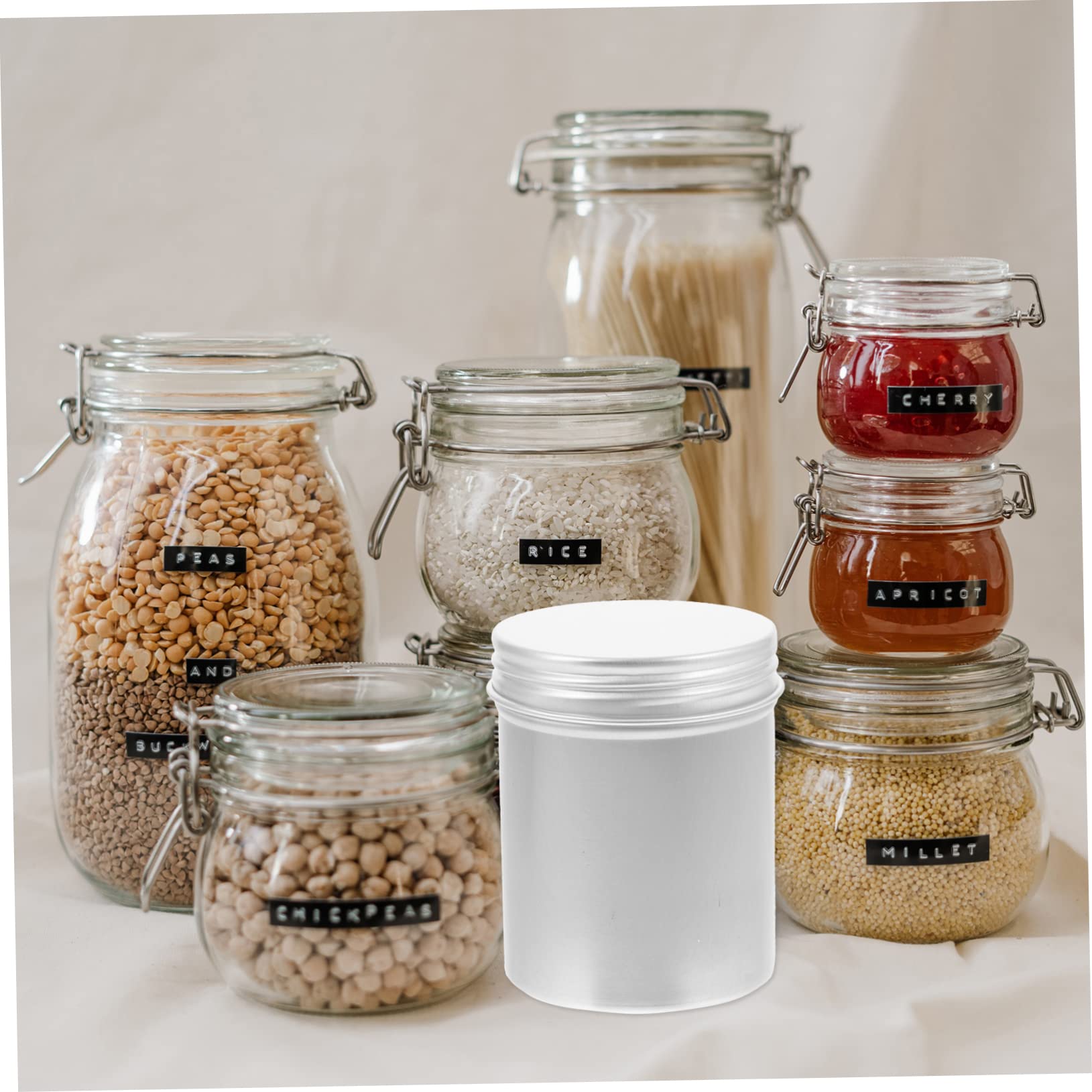 Beaupretty 8-Piece Aluminum Storage Box Set - Airtight Coffee, Tea, Lip Balm, Jewelry & Spice Organizer with Lid - Perfect for Home, Travel & Office Organization (Metal Tin Canisters for Cream, Hair Wax & Small Items)