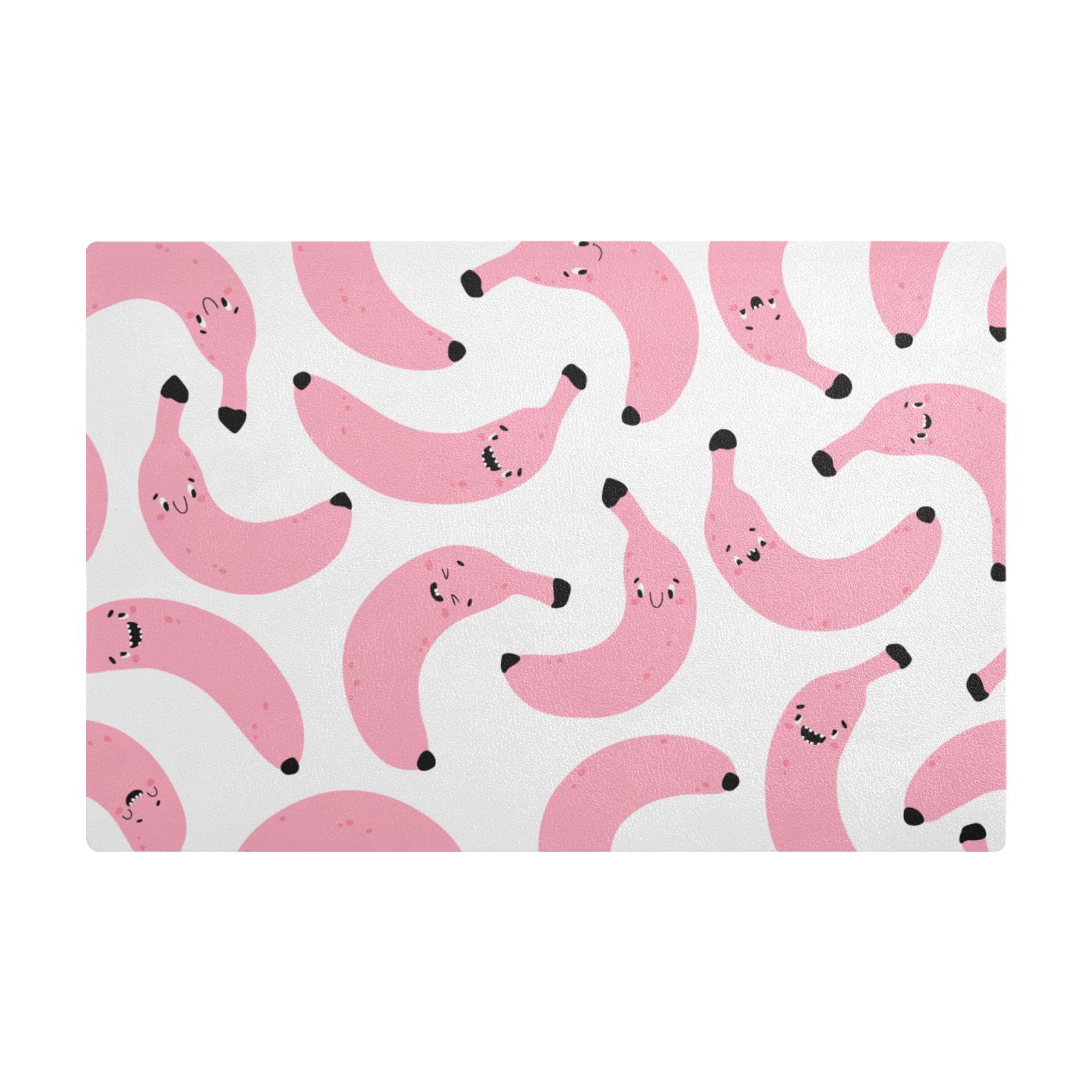 Aflyko Non-Slip Coffee Maker Mat - Pink Banana Design Dish Drying Mat for Coffee Pots, Kitchen Counter & Tabletop - 17.7