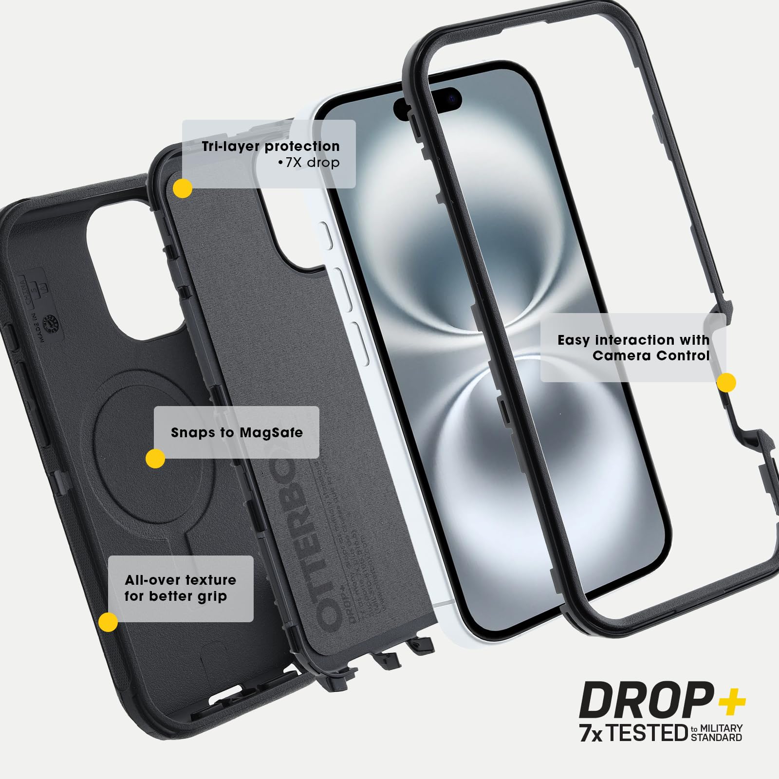 OtterBox Defender Series Case for iPhone 16 Pro Max - Heavy Duty Protection, Slim Design - Perfect for Outdoor Activities, Work & Travel (Black)