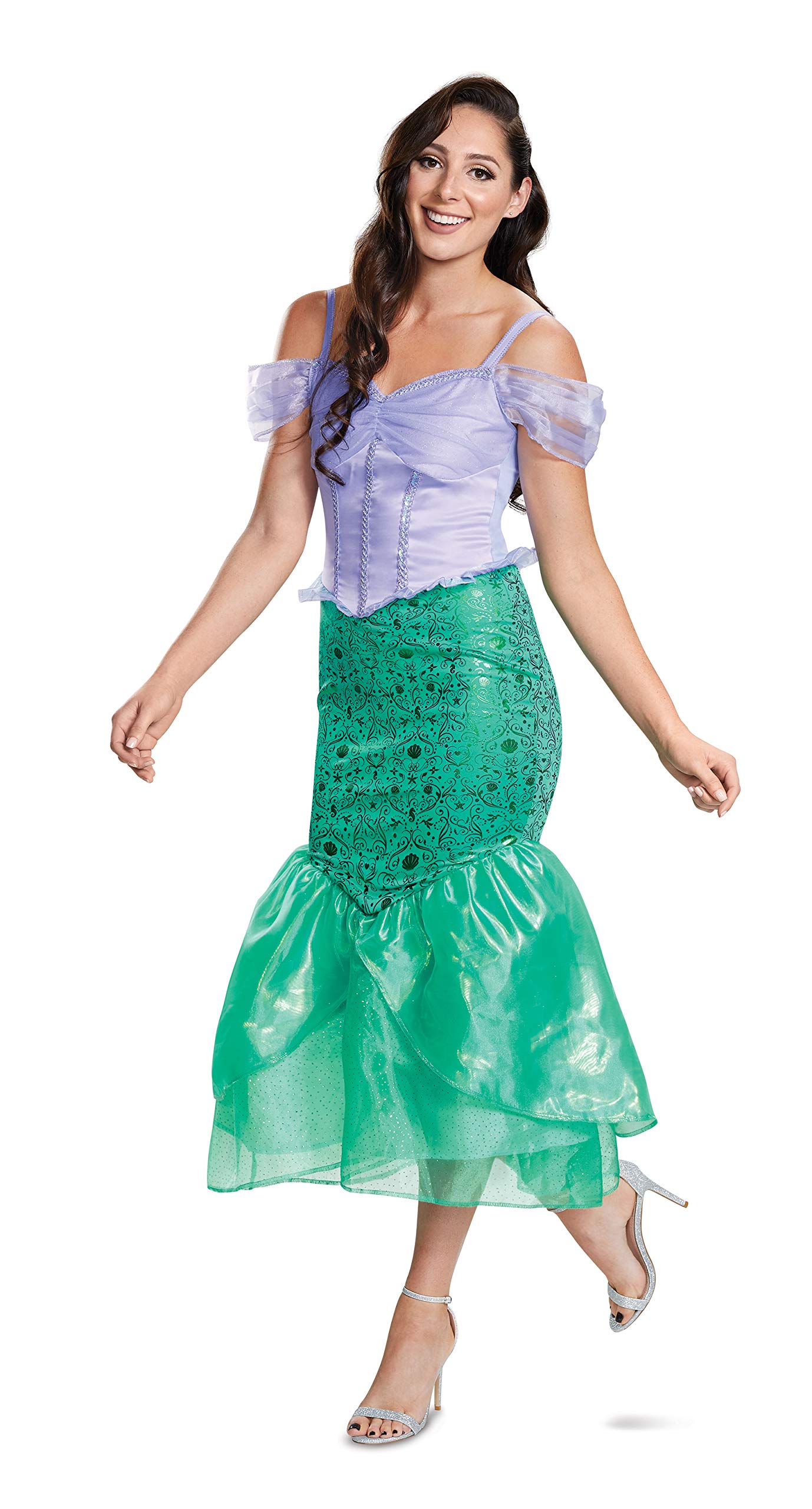 Disney Princess Ariel Deluxe Adult Costume for Women - Mermaid Halloween Party Dress & Cosplay Outfit - Perfect for Halloween, Cosplay, and Themed Parties