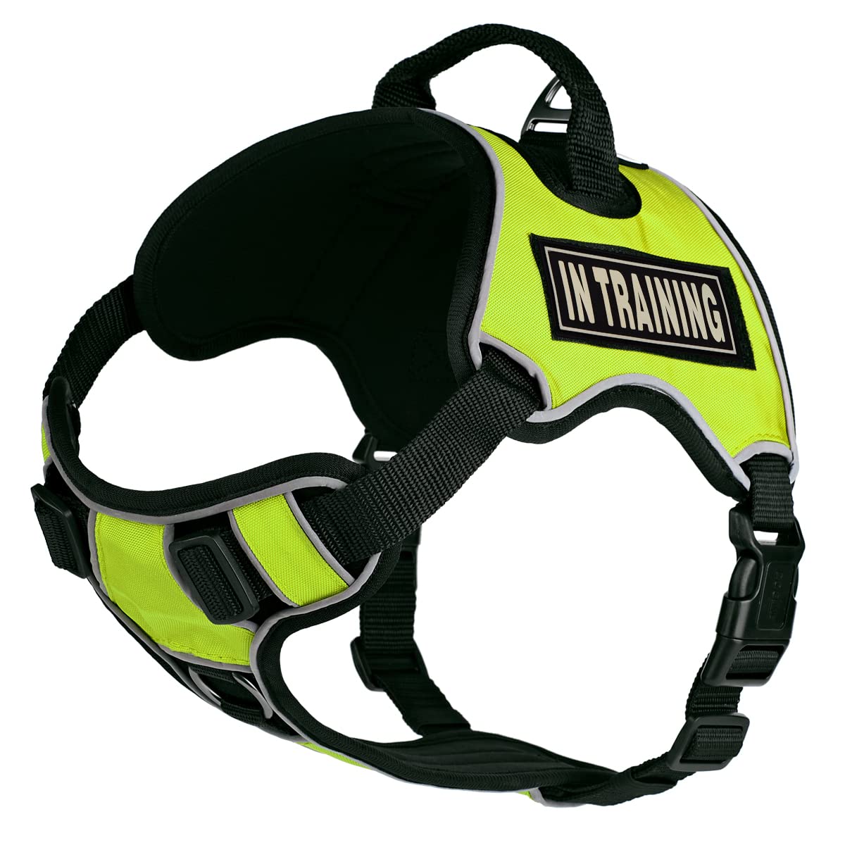 No-Pull Dog Harness with Reflective Patches & Quick Release Buckles - Comfortable Training Vest for Medium Dogs (21-25 inches) - Perfect for Walking, Running & Outdoor Adventures - Green