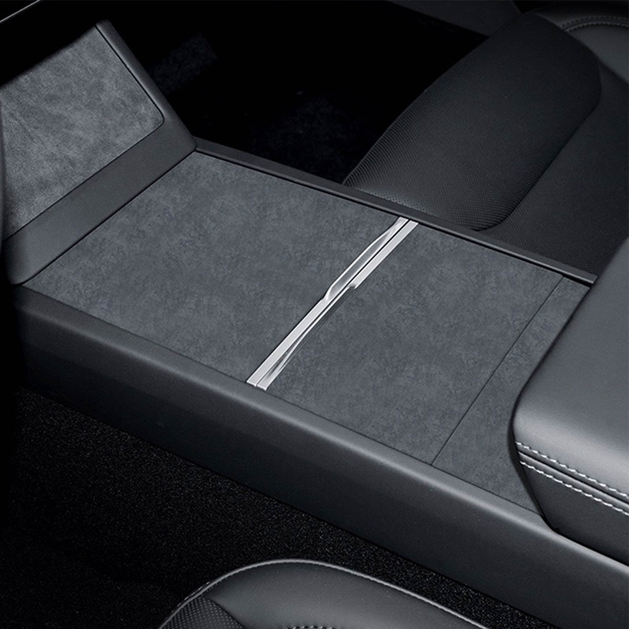Premium Tesla Alcantara Center Console Wrap Sticker - Compatible with 2024+ Model 3 Highland & 2025+ Model Y Juniper - Upgrade Interior Protection & Style for Your Electric Vehicle