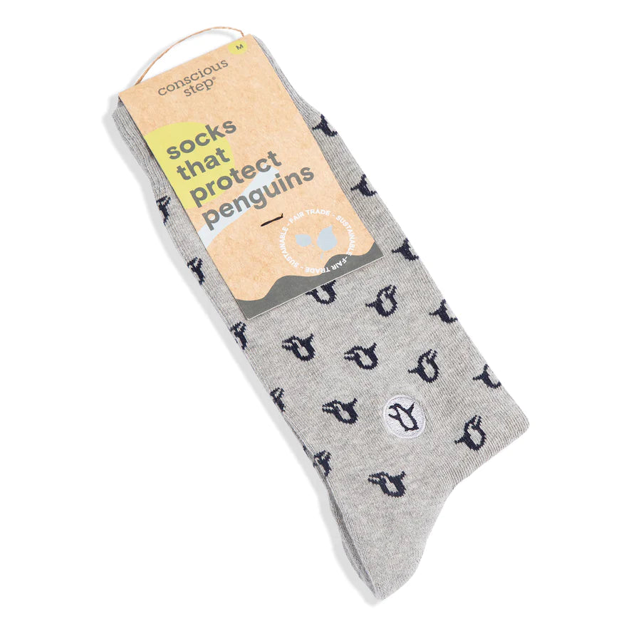 Eco-Friendly Warm Wool Socks for Men & Women - Protect Penguins & Wildlife - Perfect for Hiking, Running & Cold Weather Comfort