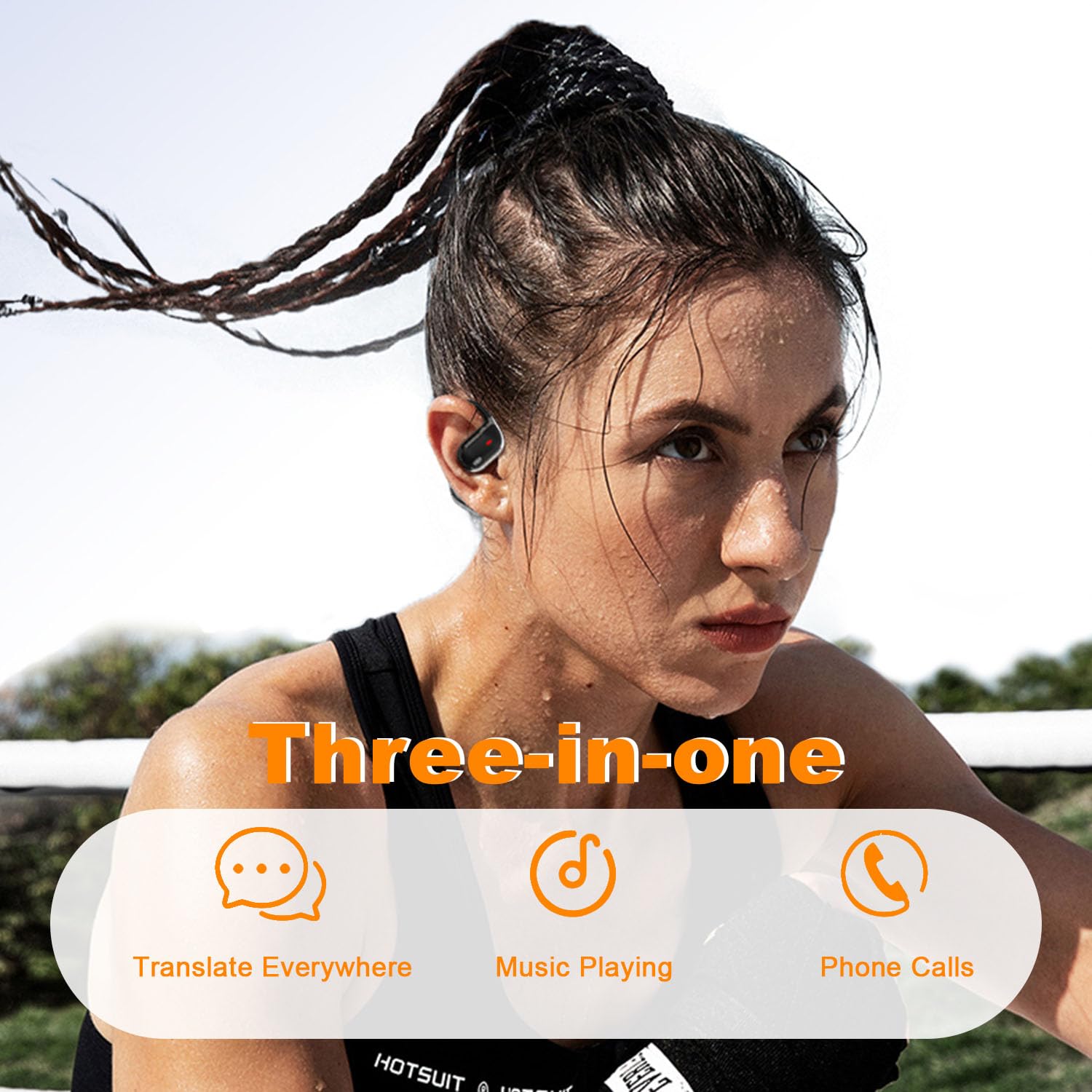 AI Translation Earbuds with 144 Languages Real-Time Bluetooth Translator - Wireless Earbuds for iPhone & Android - Perfect for Travel, Business Meetings & International Communication