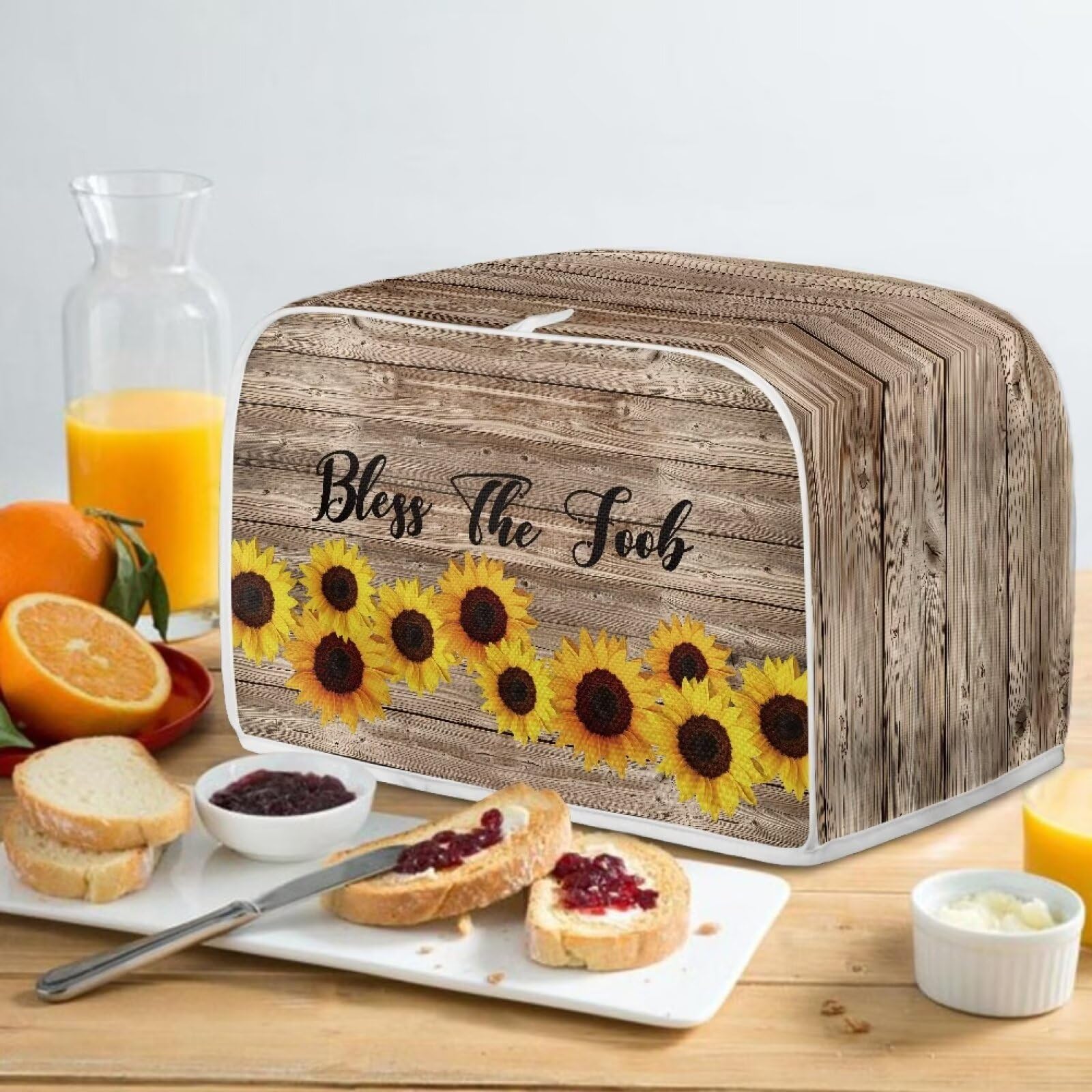 Sunflower 4 Slice Toaster Cover - Dustproof Bread Maker & Oven Protector - Small Kitchen Appliance Cover - Anti-Fingerprint Bread Machine Protection - Perfect for Kitchen Countertop & Breakfast Station Organization