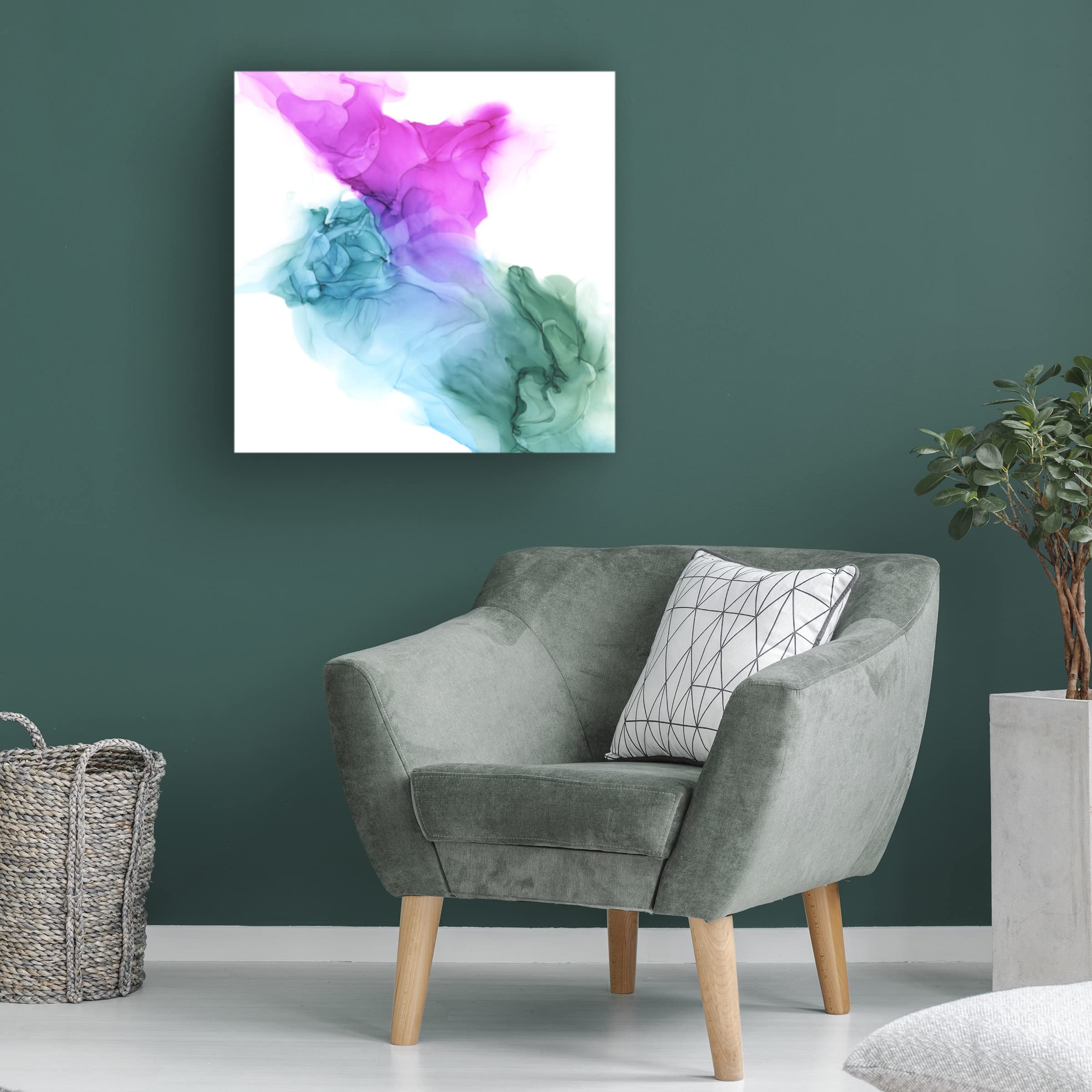 Vibrant Veil II Canvas Wall Art by Victoria Borges - Modern Abstract Painting for Living Room, Bedroom & Office Decor - Handmade Stretched Gallery Wrap Ready to Hang