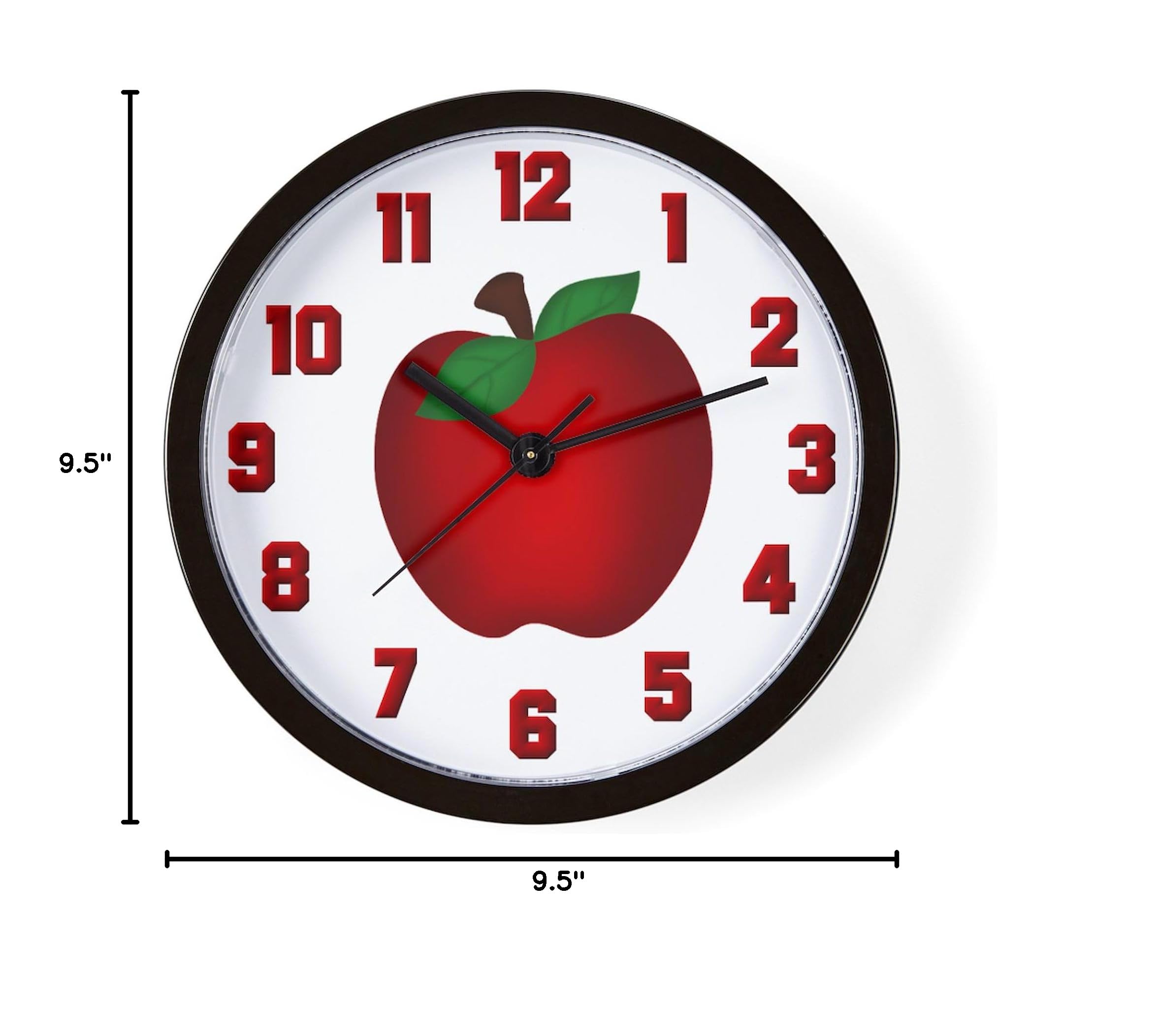 CafePress Apple 10 Inch Wall Clock - Modern Decorative Clock for Living Room, Kitchen, Office & Home Decor | Perfect for Home, Office, or Gift Giving