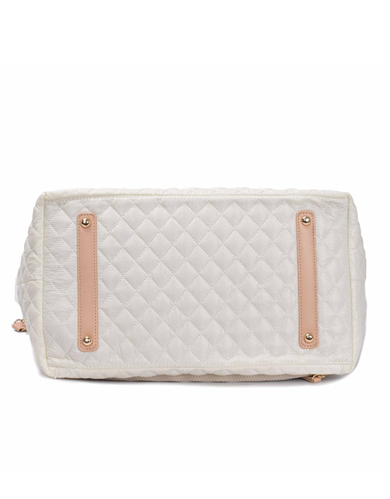Tosca MET980 Metro Quilted 15-inch Laptop Tote Bag for Women - Stylish Work Bag in Mushroom Color - Perfect for Office, Business Travel & Daily Commute