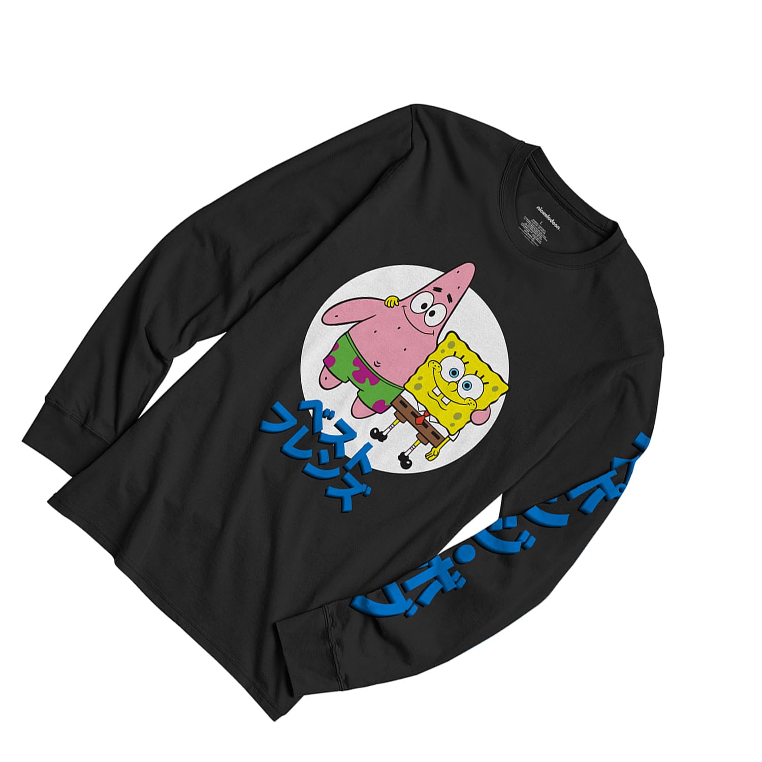 SpongeBob SquarePants Men's Graphic T-Shirt - Long Sleeve Cartoon Tee with SpongeBob, Patrick & Krusty Krab Designs | Perfect for Halloween Costumes, Cosplay, and Casual Wear