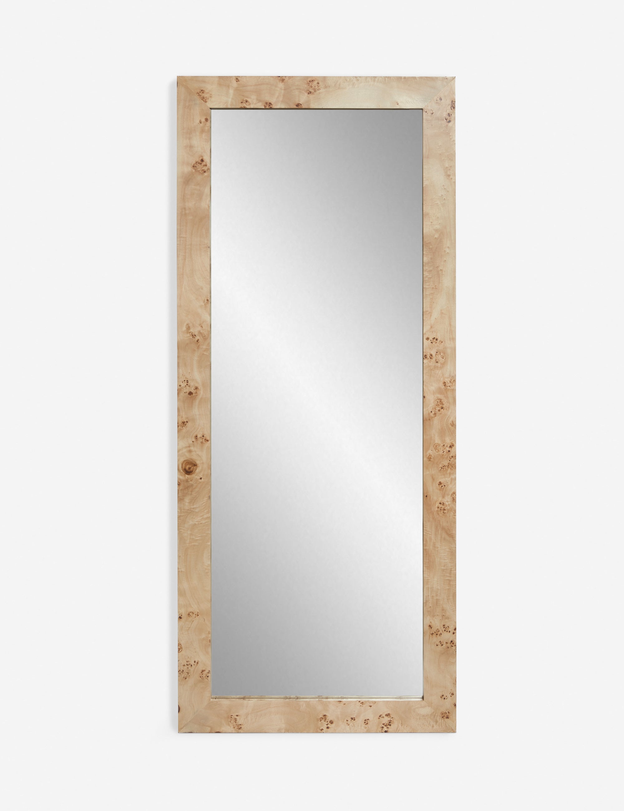 Bree Burl Wood Floor Mirror - Full Length Standing Mirror with Natural Wood Grain for Bedroom, Living Room, Entryway & Dressing Room Decor