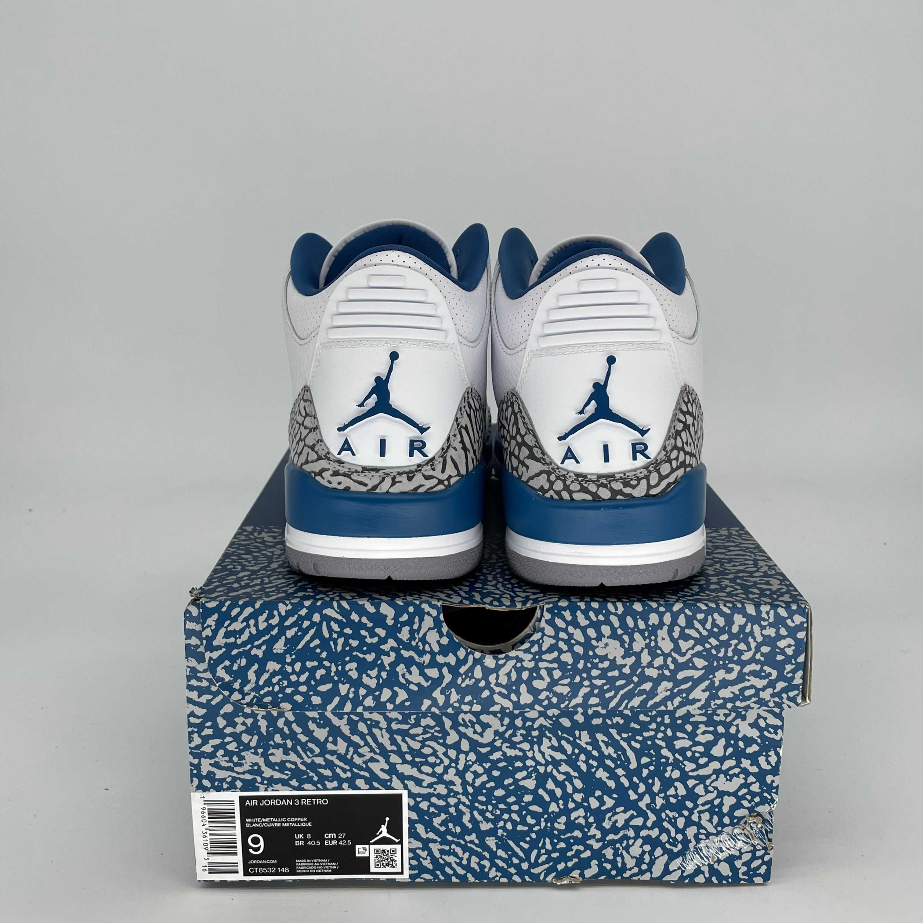 AIR JORDAN 3 Retro WIZARDS Basketball Shoes Men's Size 9/10.5W - Style Code CT8532-148 | Authentic Sneakers for Streetwear, Sports & Casual Wear